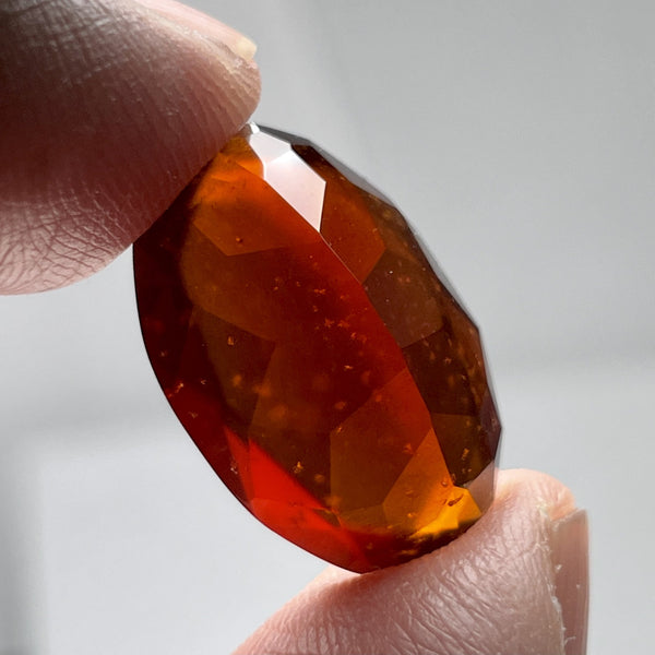 20.13Ct Hessonite Garnet Tanzania Untreated Unheated. 21.2 X 13.5 8 Mm. Use Either Side.