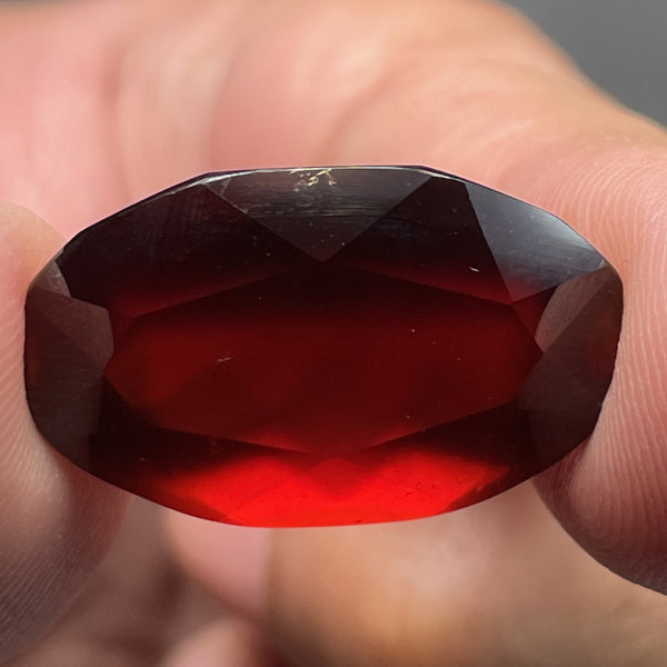 36.49Ct Hessonite Garnet Tanzania Untreated Unheated. 25.2X 14.6 X 11 Mm Use Either Side.