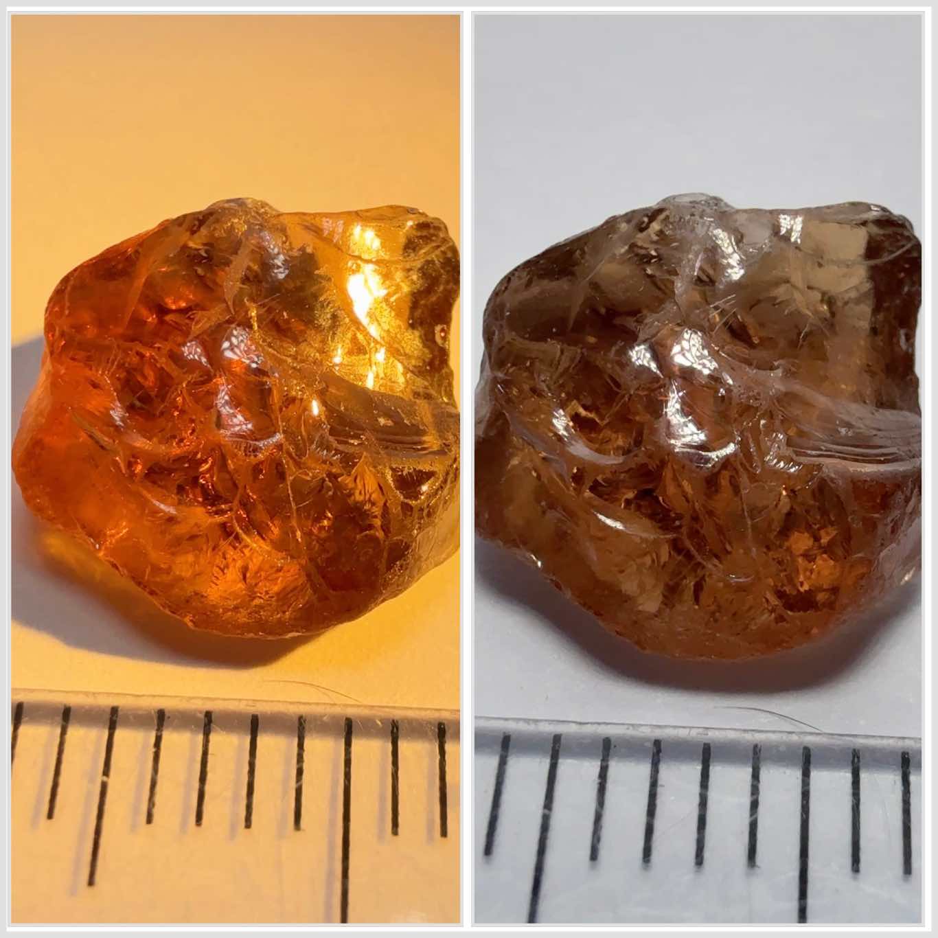 Colour Shift Garnet, 5.95ct, Tanzania, Untreated Unheated, silky with slight inclusions on the outside, flat shape