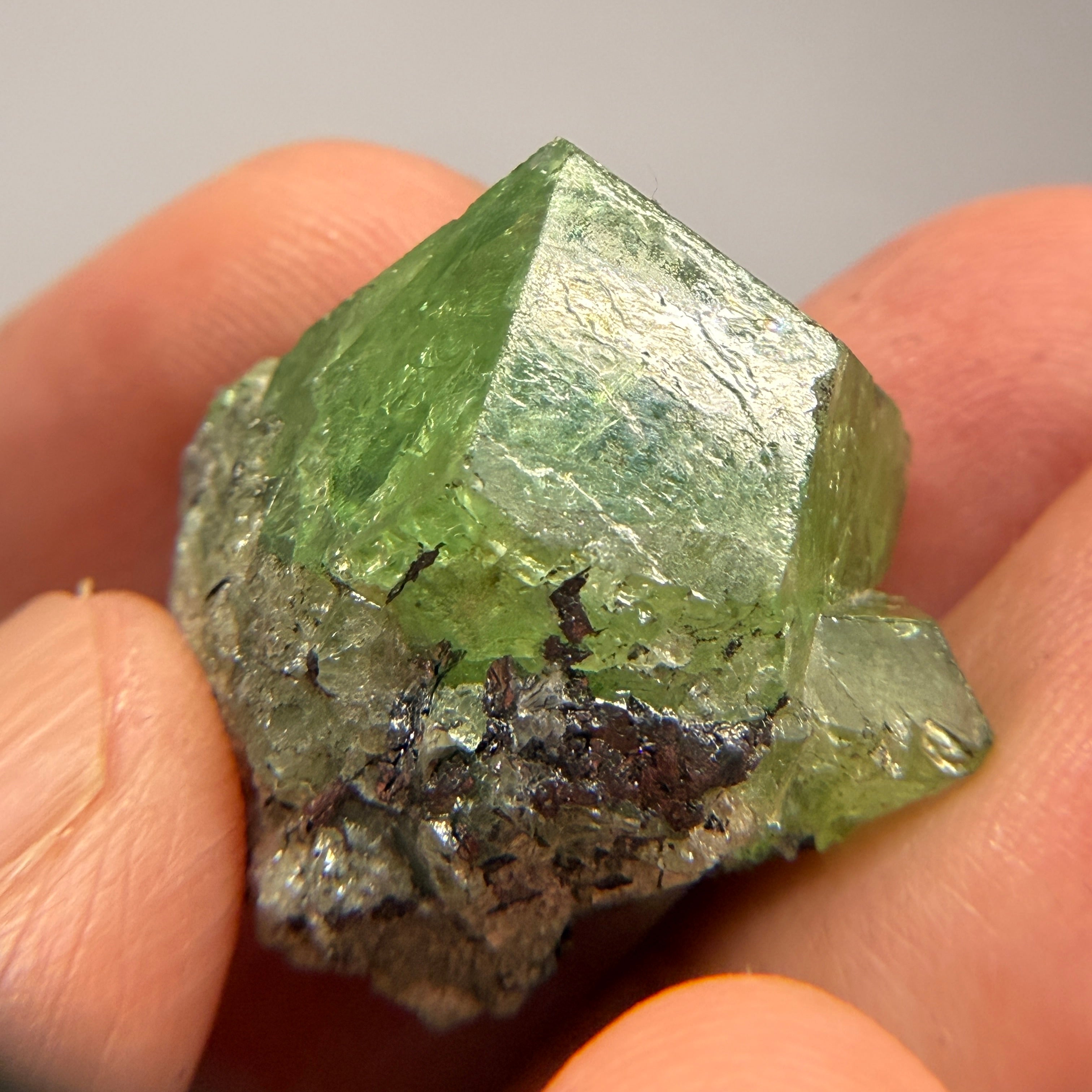 Tsavorite Garnet Crystal on Matrix, 15.1gm, Merelani, Tanzania, Untreated Unheated