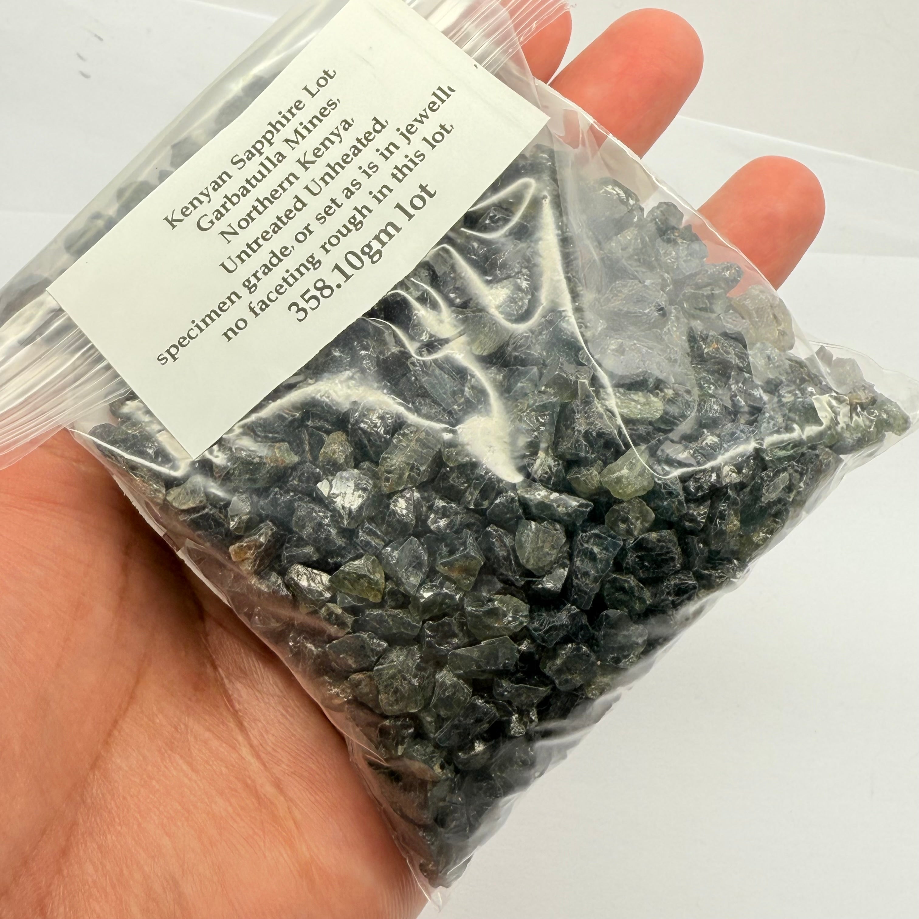 Kenyan Sapphire Lot, Garbatulla Mines, Northern Kenya, Untreated Unheated, specimen grade, or set as is in jewellery, no faceting rough in this lot, 358.10gm lot