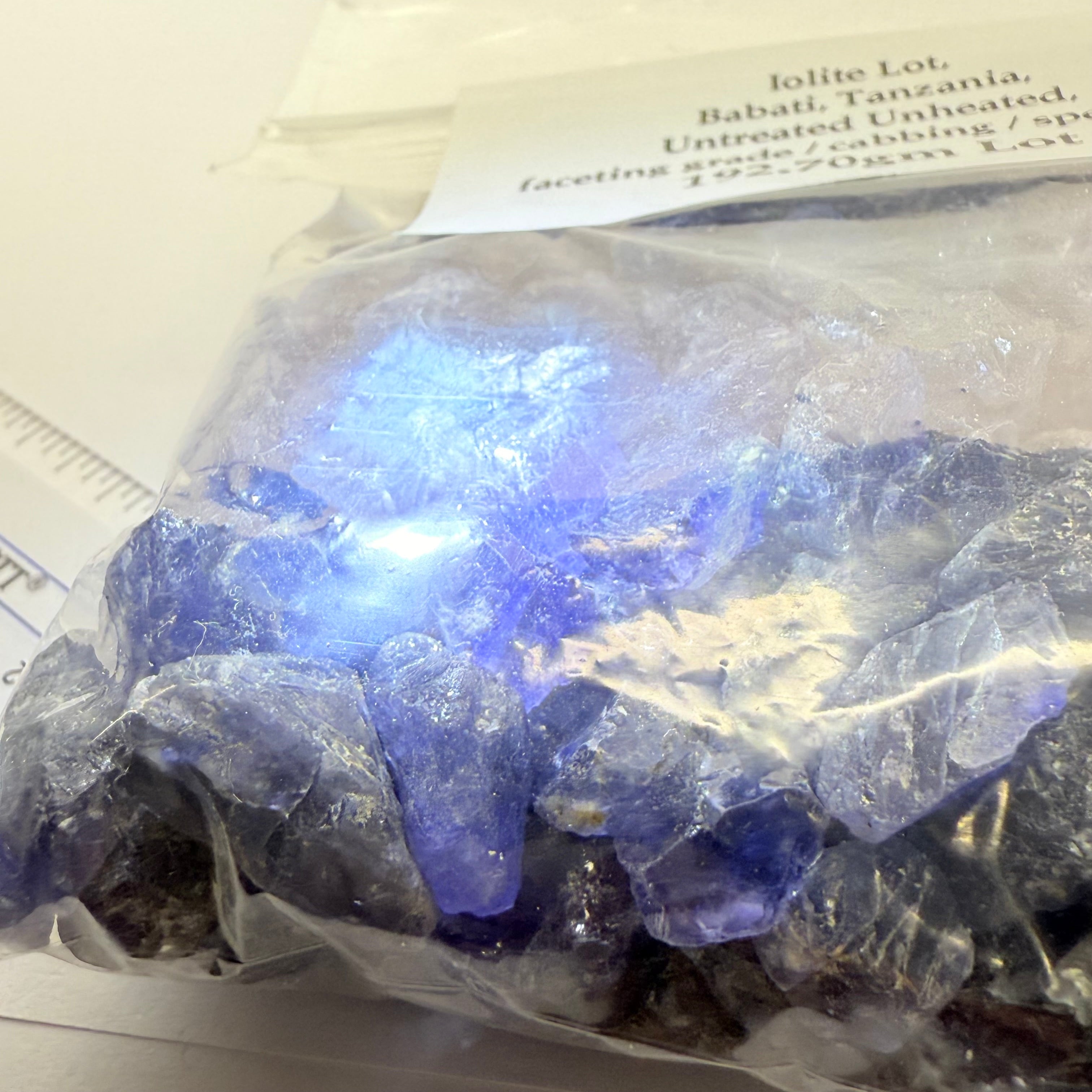 Iolite Lot, Babati, Tanzania, Untreated Unheated, faceting grade / cabbing / specimen, 192.70gm Lot