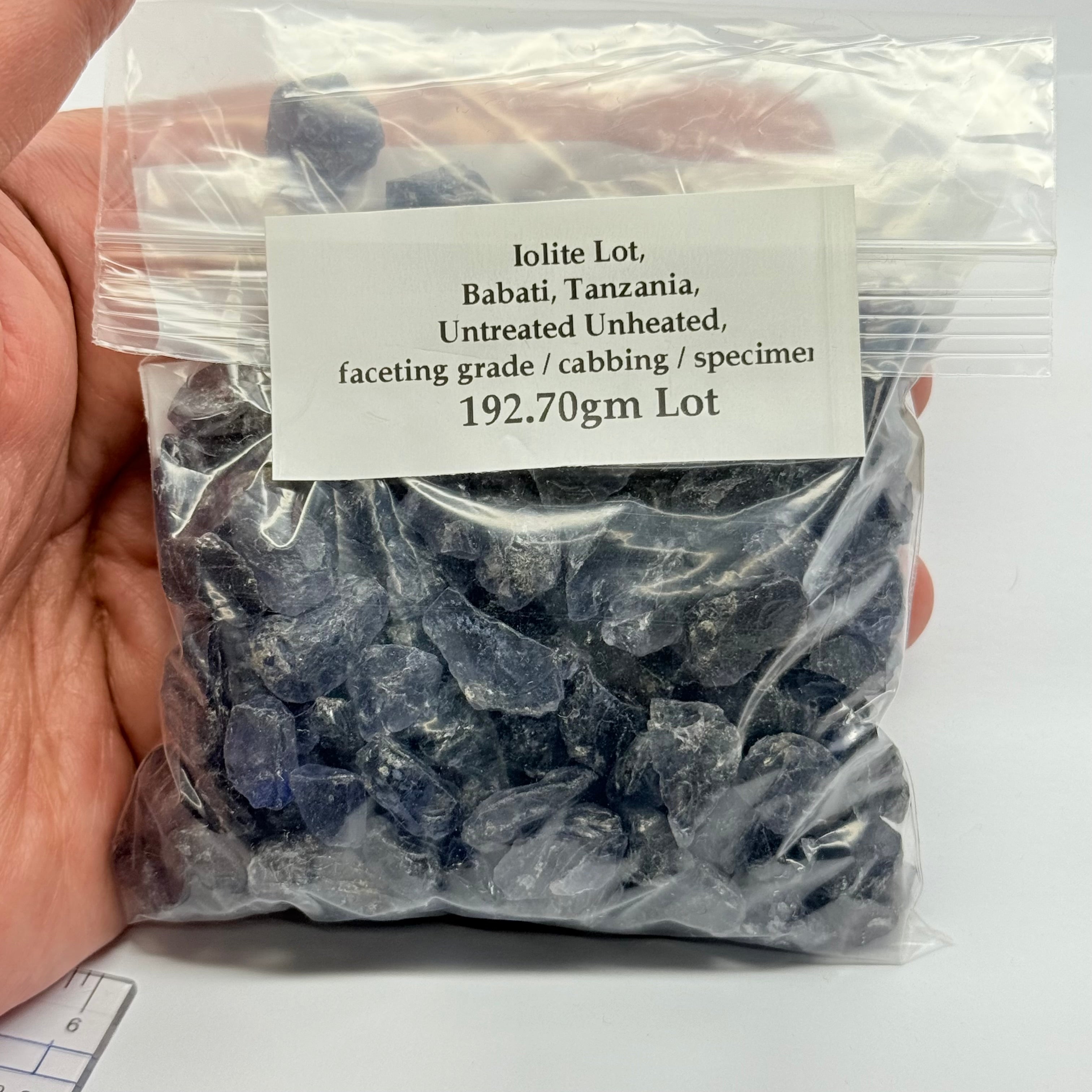 Iolite Lot, Babati, Tanzania, Untreated Unheated, faceting grade / cabbing / specimen, 192.70gm Lot