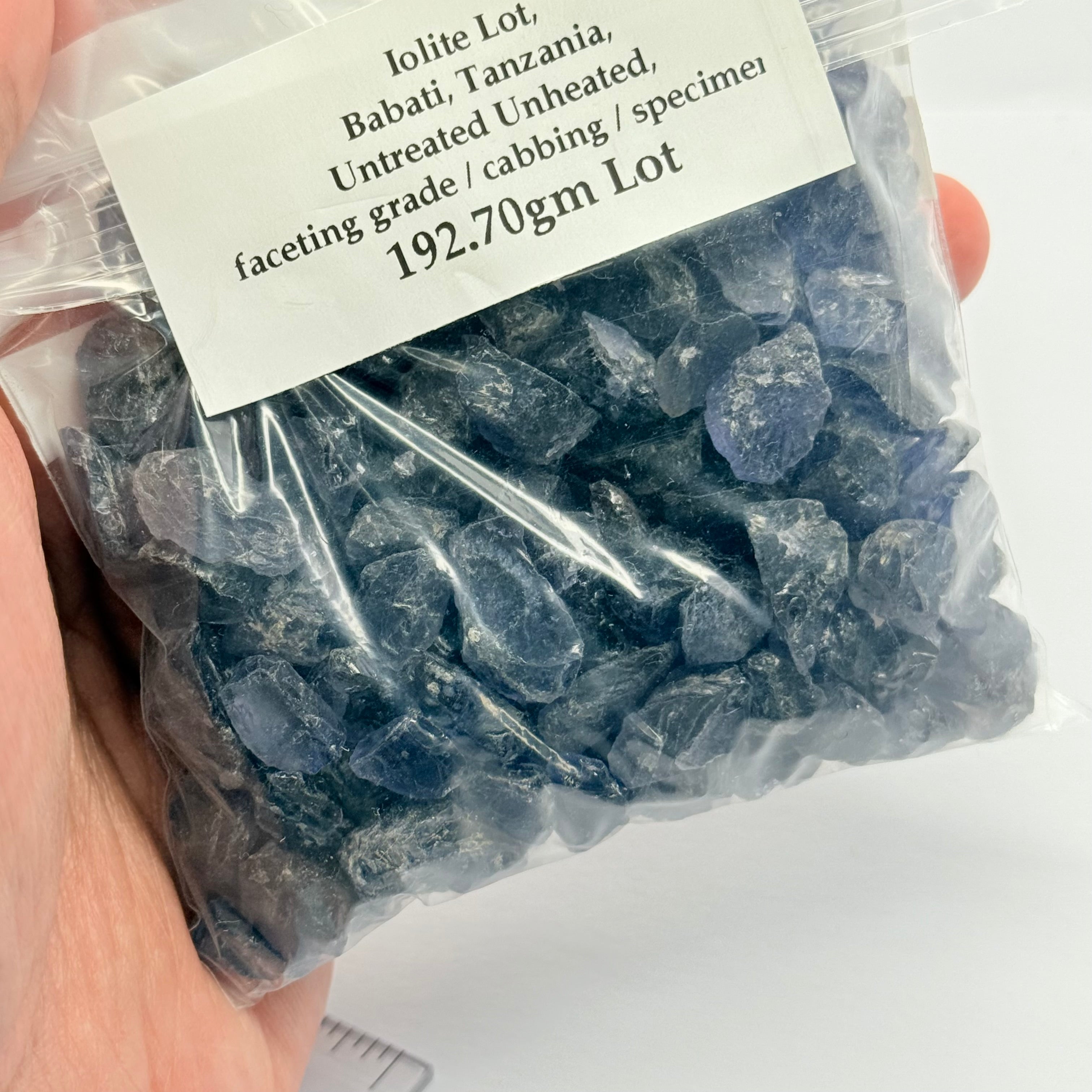 Iolite Lot, Babati, Tanzania, Untreated Unheated, faceting grade / cabbing / specimen, 192.70gm Lot