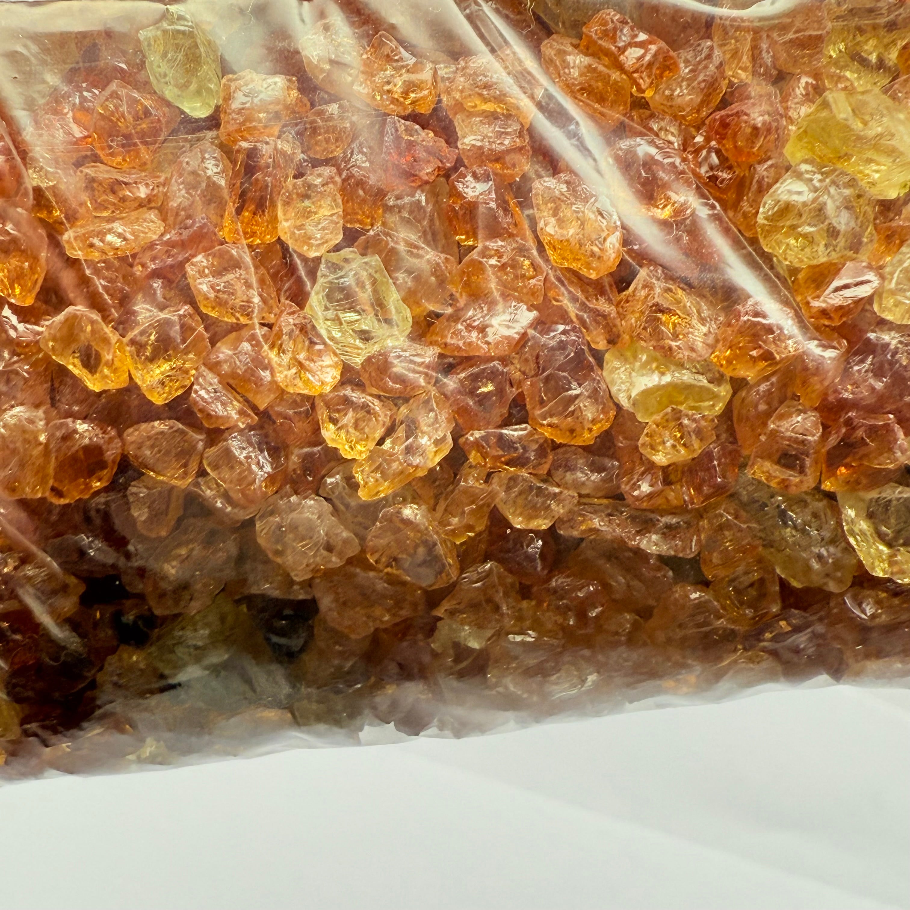 Yellow Grossular Garnet Lot, Merelani, Tanzania, Untreated Unheated, tiny melee rough, either do melee cuts or use in paintings, fish tank etc. 266.10gm Lot