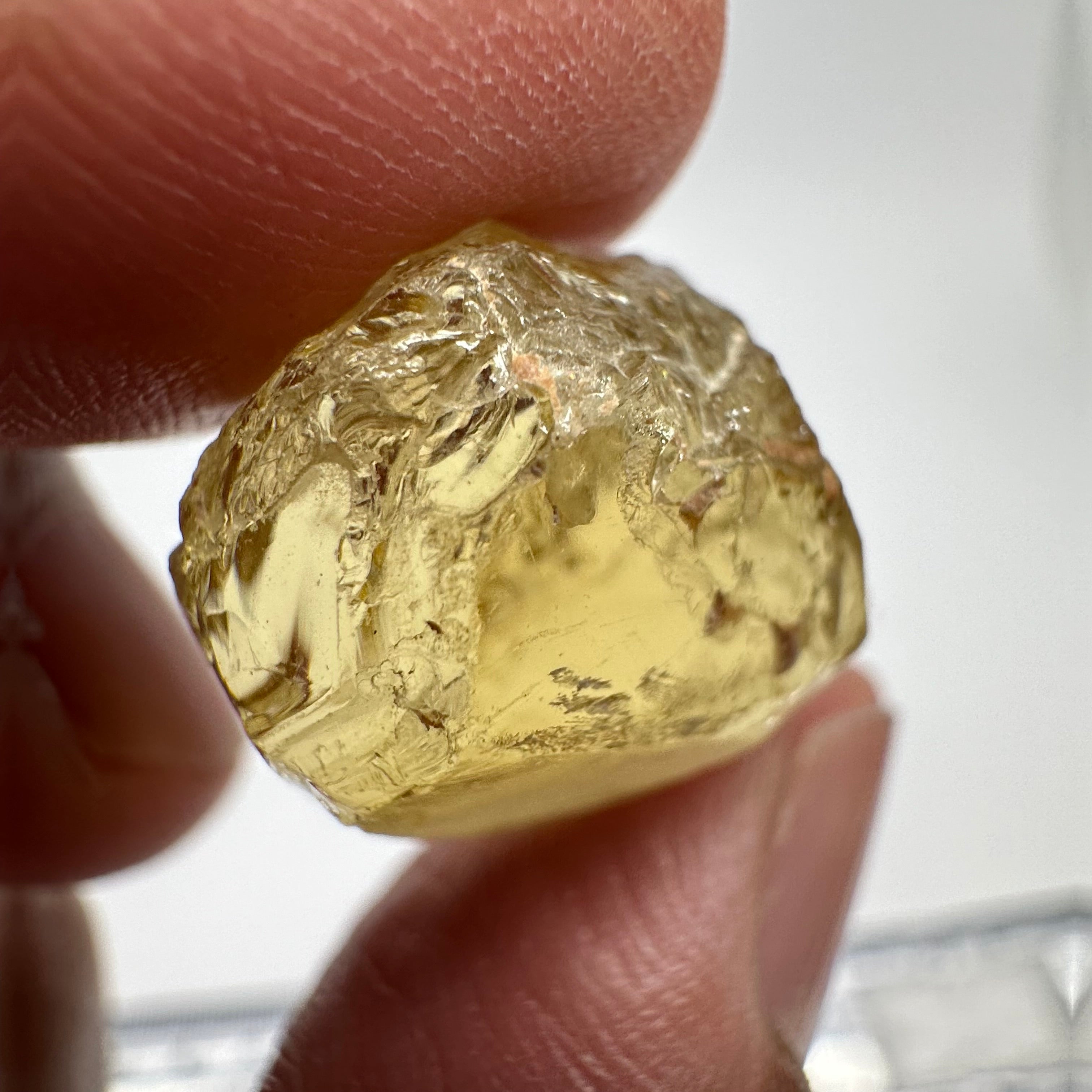 Canary Yellow Tourmaline, 36.96ct, Tanzania, Untreated Untreated, VVS-IF with 2 very very fine needles passing on one side, difficult to see even with bright lights