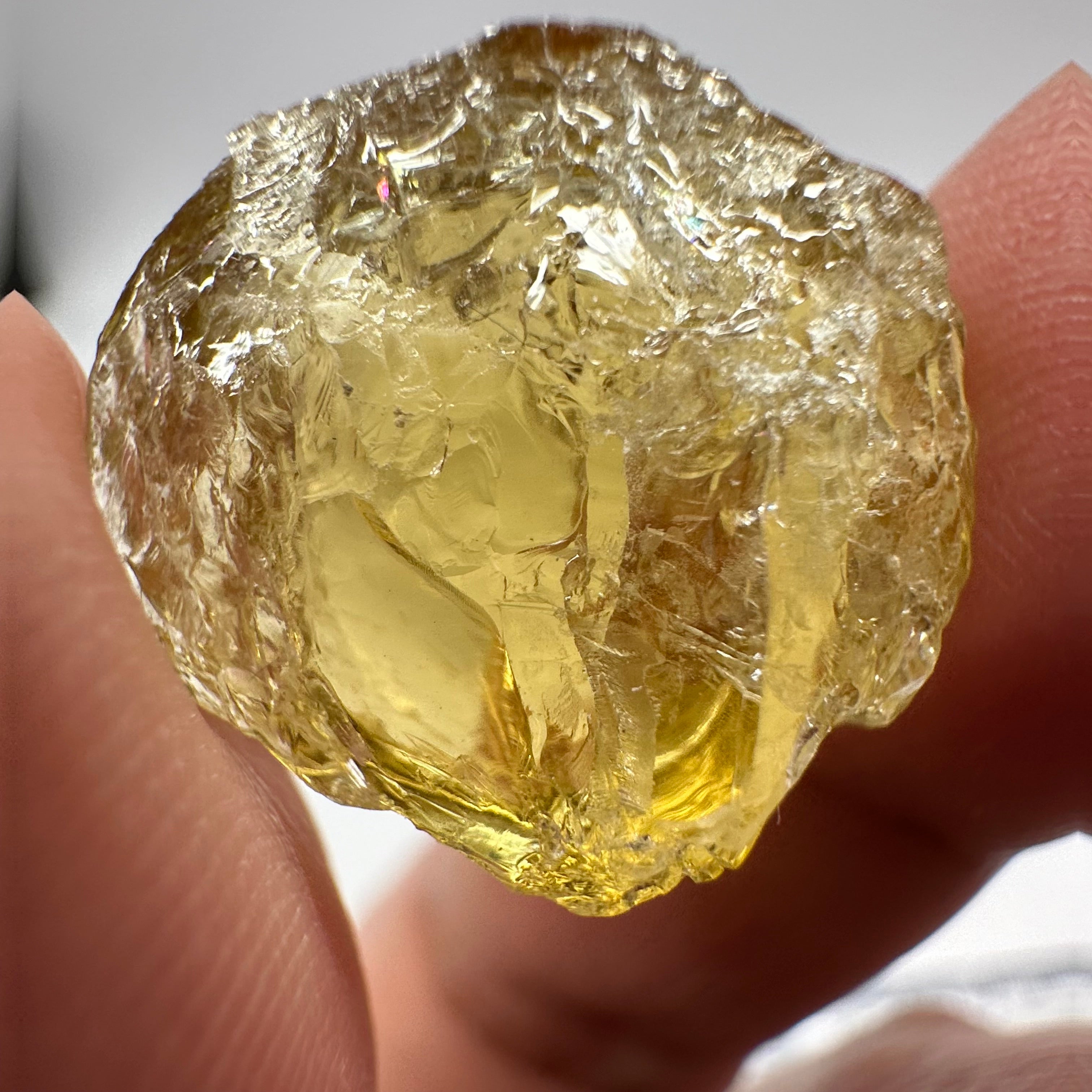 Canary Yellow Tourmaline, 36.96ct, Tanzania, Untreated Untreated, VVS-IF with 2 very very fine needles passing on one side, difficult to see even with bright lights