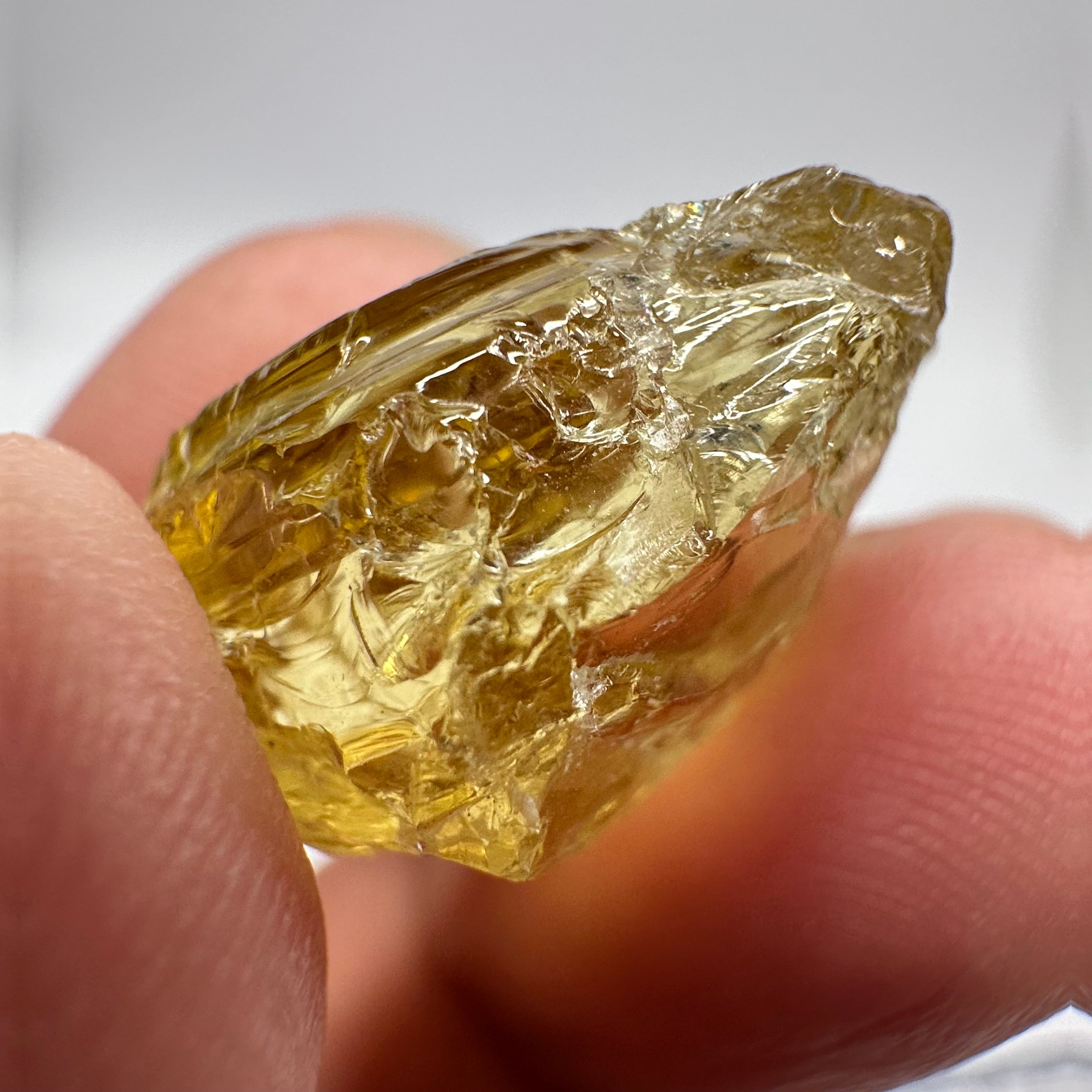 Canary Yellow Tourmaline, 36.96ct, Tanzania, Untreated Untreated, VVS-IF with 2 very very fine needles passing on one side, difficult to see even with bright lights