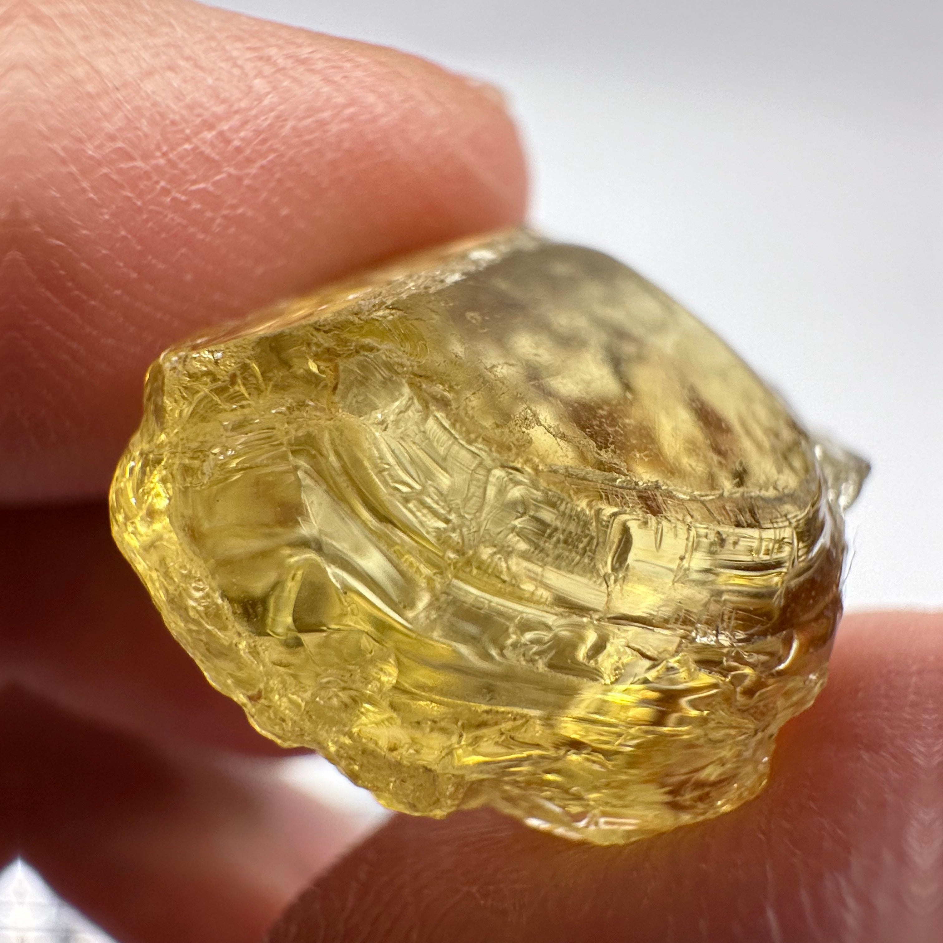 Canary Yellow Tourmaline, 36.96ct, Tanzania, Untreated Untreated, VVS-IF with 2 very very fine needles passing on one side, difficult to see even with bright lights