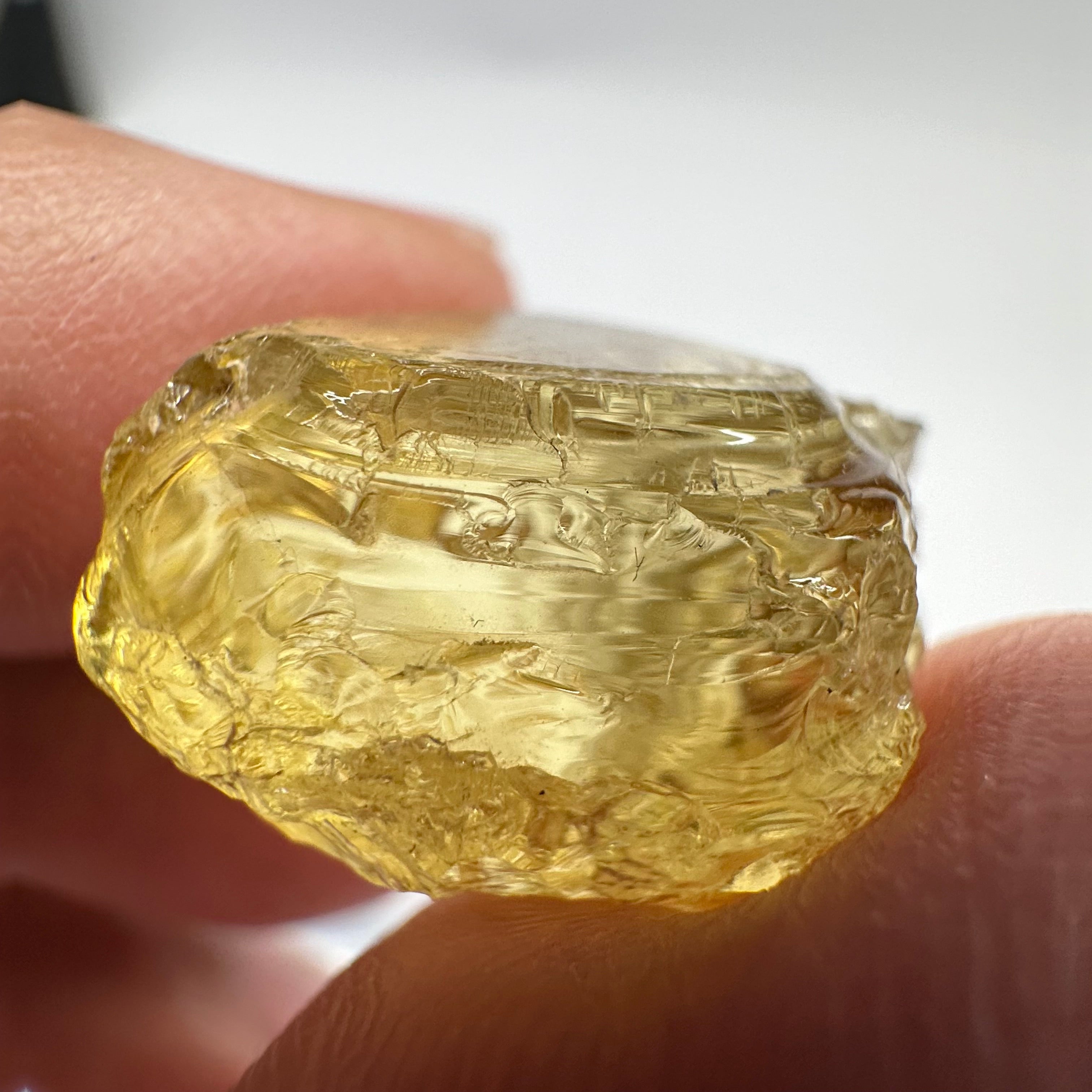 Canary Yellow Tourmaline, 36.96ct, Tanzania, Untreated Untreated, VVS-IF with 2 very very fine needles passing on one side, difficult to see even with bright lights