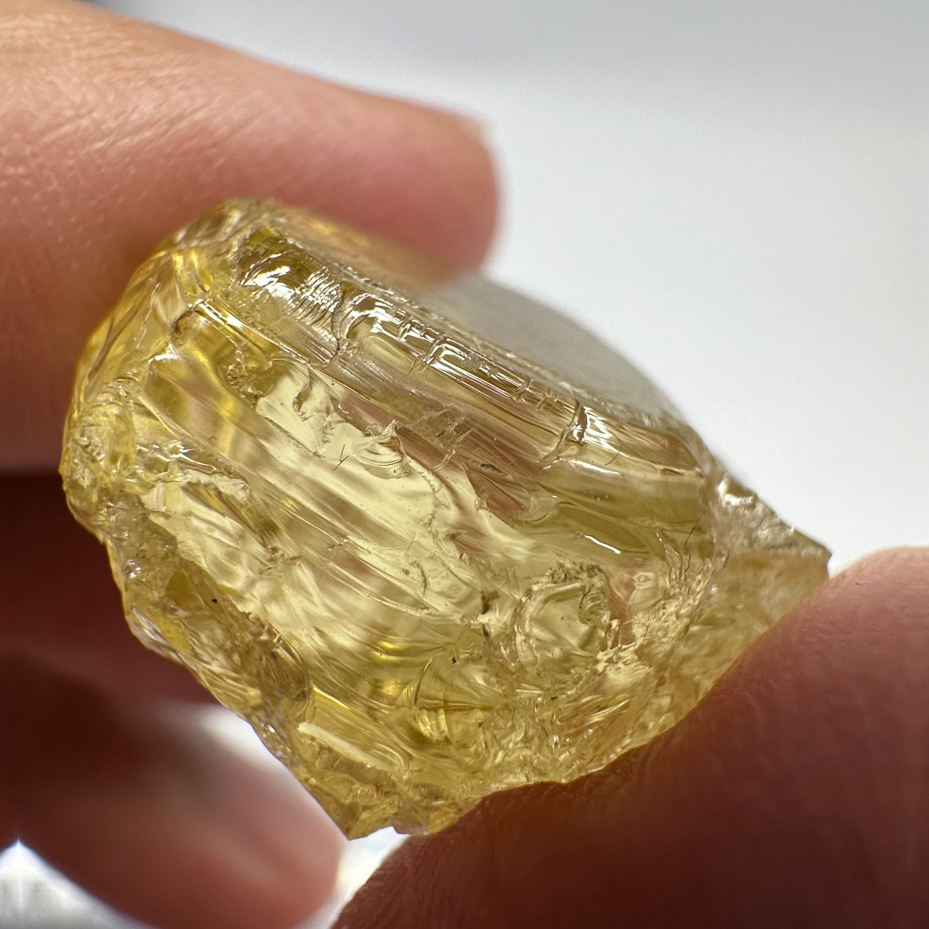 Canary Yellow Tourmaline, 36.96ct, Tanzania, Untreated Untreated, VVS-IF with 2 very very fine needles passing on one side, difficult to see even with bright lights