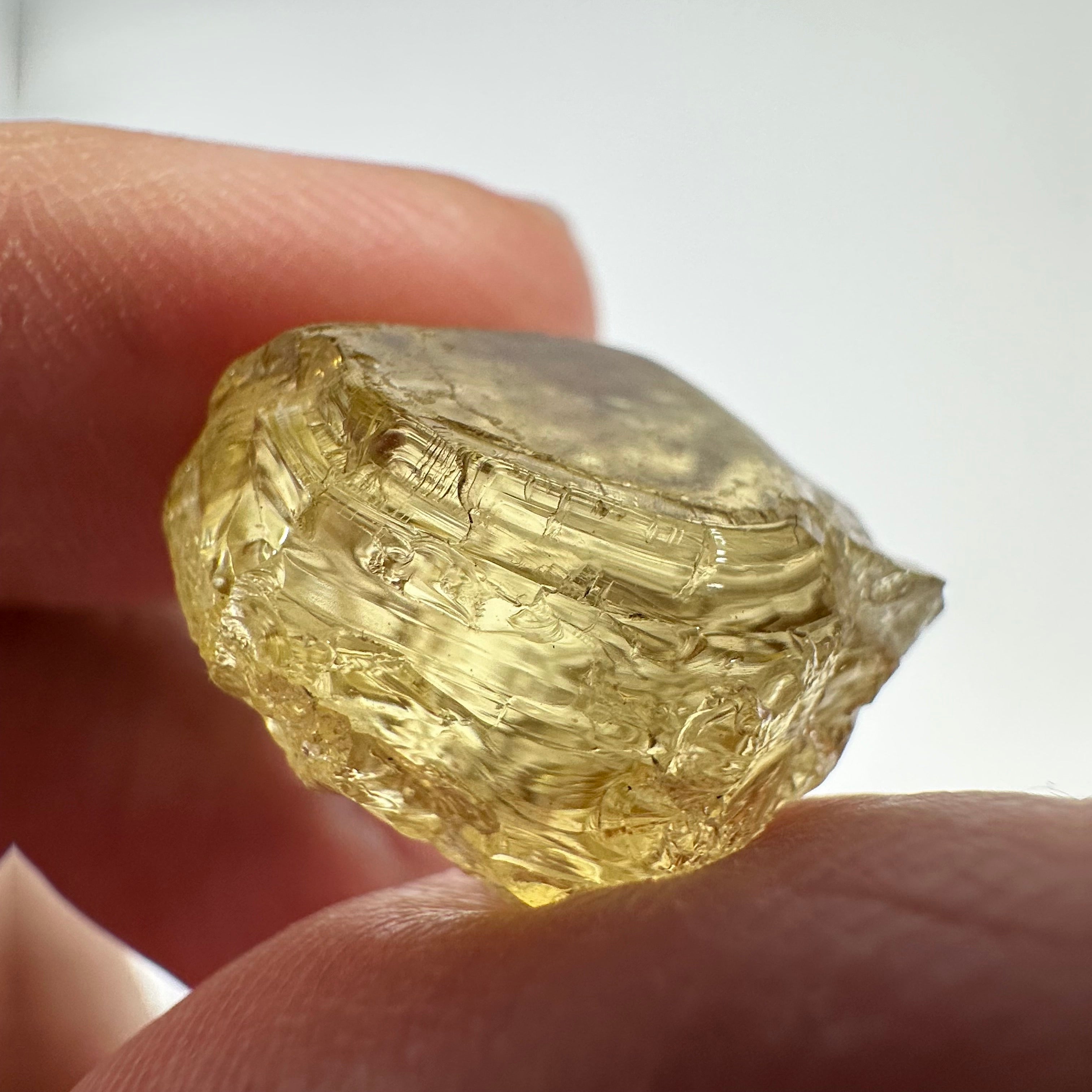 Canary Yellow Tourmaline, 36.96ct, Tanzania, Untreated Untreated, VVS-IF with 2 very very fine needles passing on one side, difficult to see even with bright lights