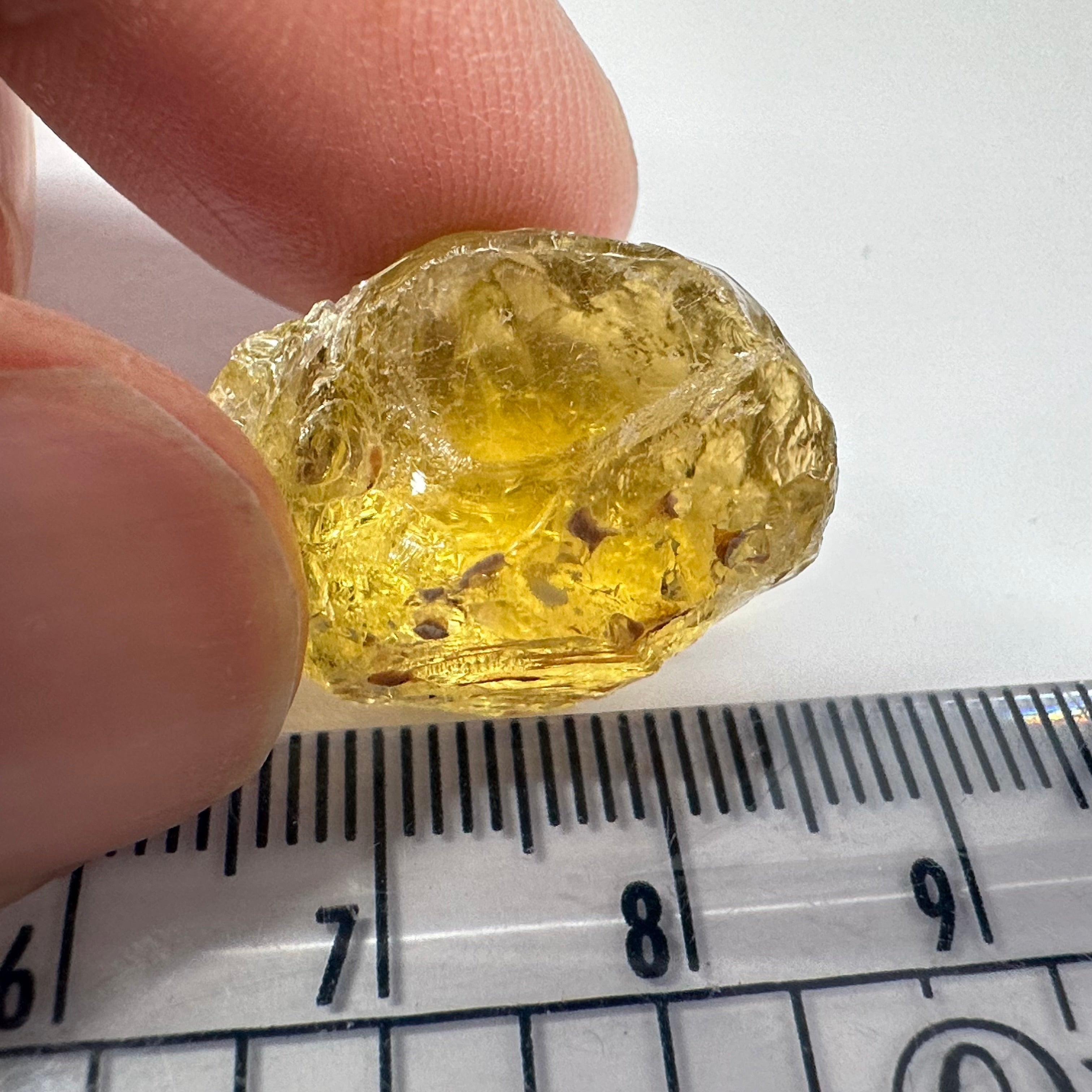 Canary Yellow Tourmaline, 36.96ct, Tanzania, Untreated Untreated, VVS-IF with 2 very very fine needles passing on one side, difficult to see even with bright lights