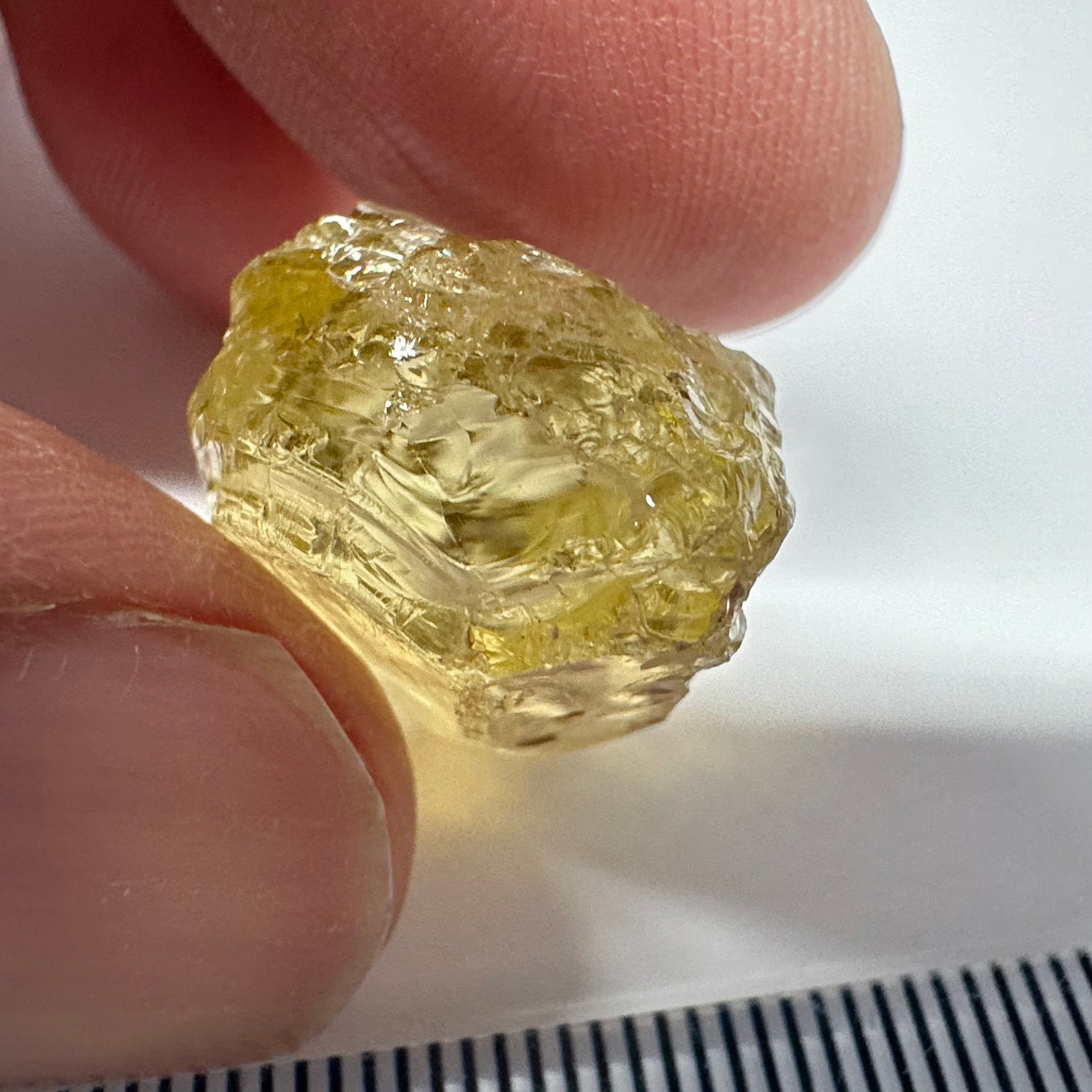 Canary Yellow Tourmaline, 36.96ct, Tanzania, Untreated Untreated, VVS-IF with 2 very very fine needles passing on one side, difficult to see even with bright lights