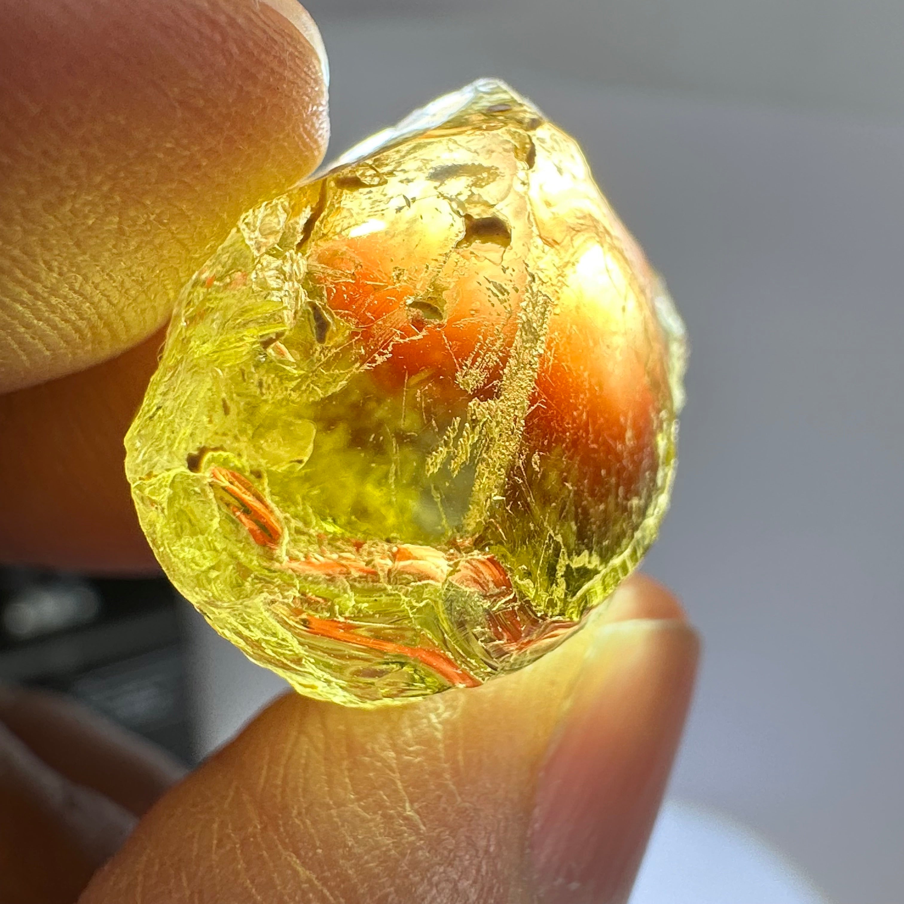 Canary Yellow Tourmaline, 36.96ct, Tanzania, Untreated Untreated, VVS-IF with 2 very very fine needles passing on one side, difficult to see even with bright lights