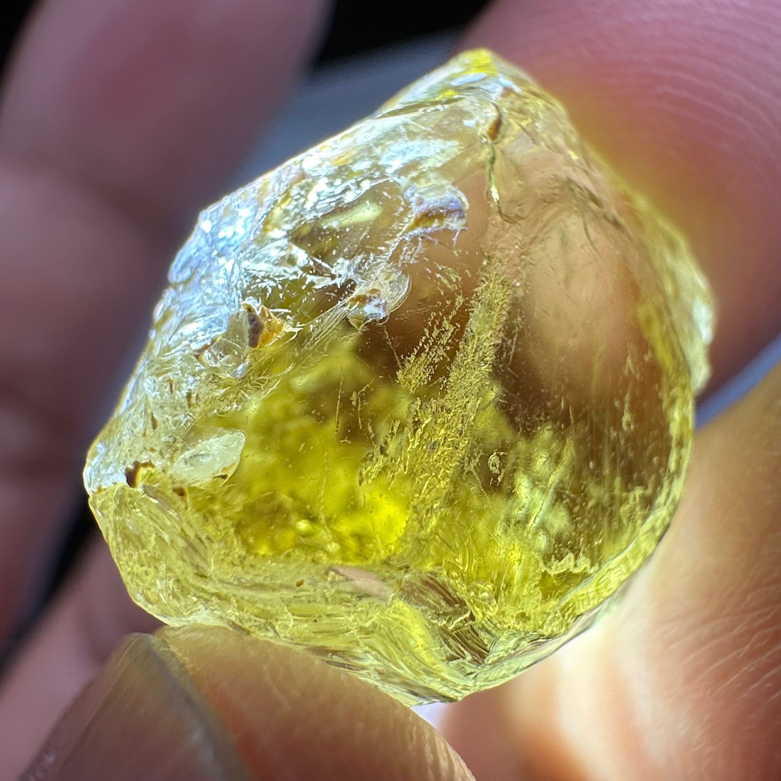 Canary Yellow Tourmaline, 36.96ct, Tanzania, Untreated Untreated, VVS-IF with 2 very very fine needles passing on one side, difficult to see even with bright lights