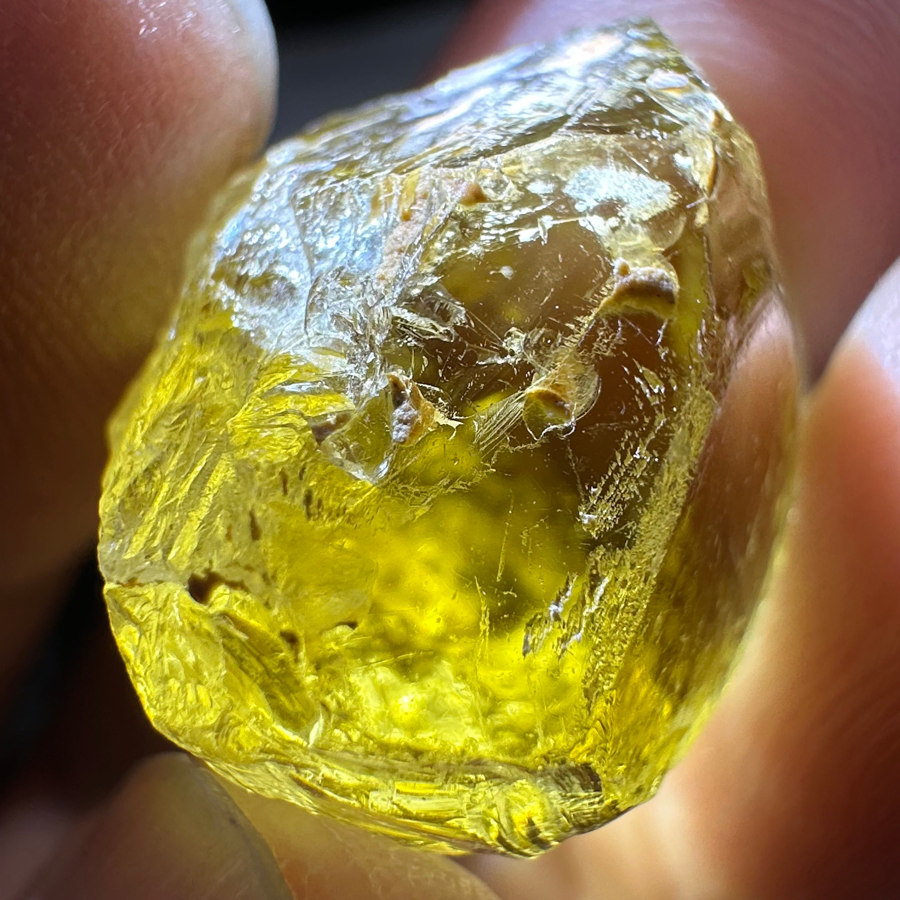 Canary Yellow Tourmaline, 36.96ct, Tanzania, Untreated Untreated, VVS-IF with 2 very very fine needles passing on one side, difficult to see even with bright lights