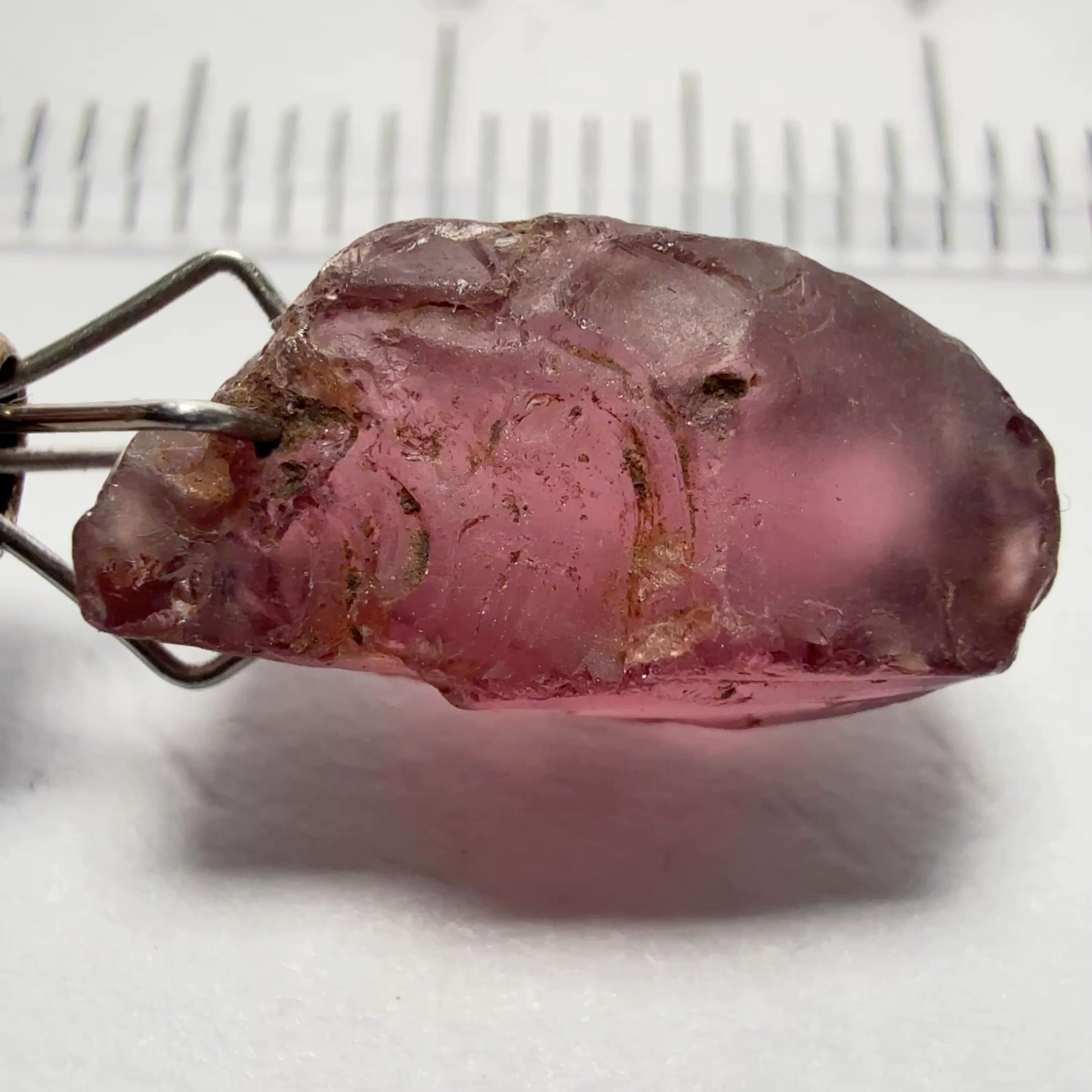 Rhodolite Garnet Colour Shifting, 5.32ct, Umba, Tanzania, Untreated Untreated. A very large spot on the outside going a few mm in