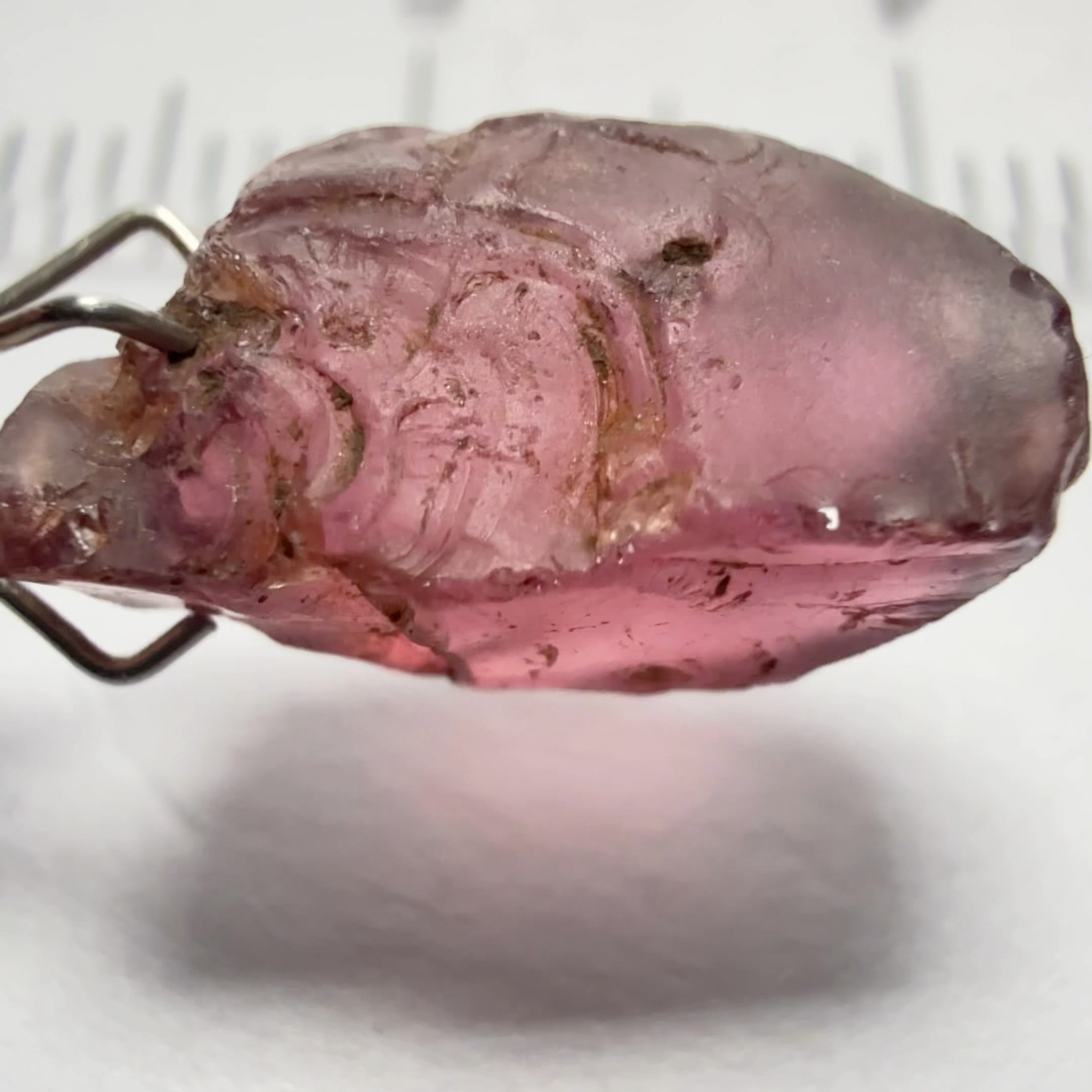 Rhodolite Garnet Colour Shifting, 5.32ct, Umba, Tanzania, Untreated Untreated. A very large spot on the outside going a few mm in