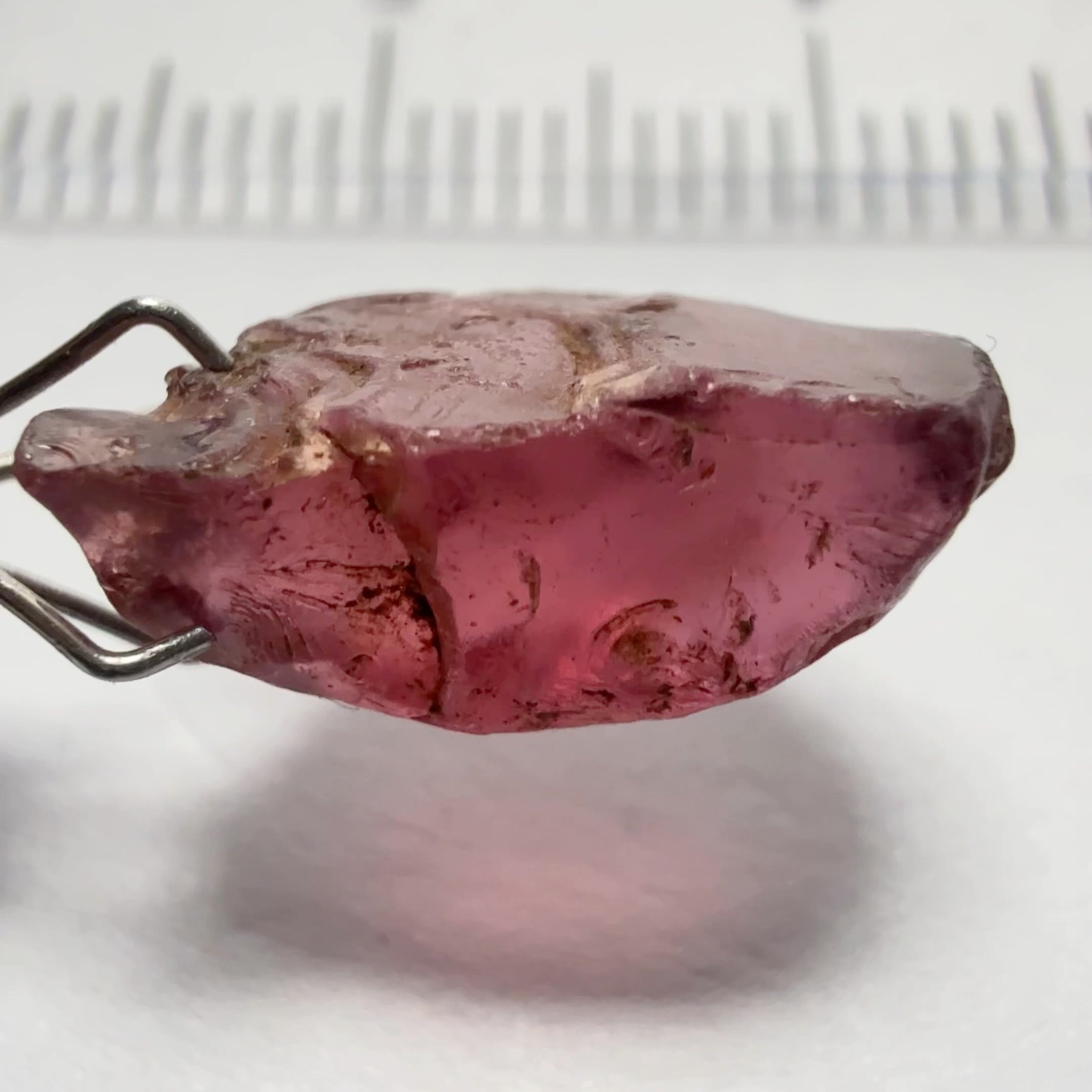 Rhodolite Garnet Colour Shifting, 5.32ct, Umba, Tanzania, Untreated Untreated. A very large spot on the outside going a few mm in