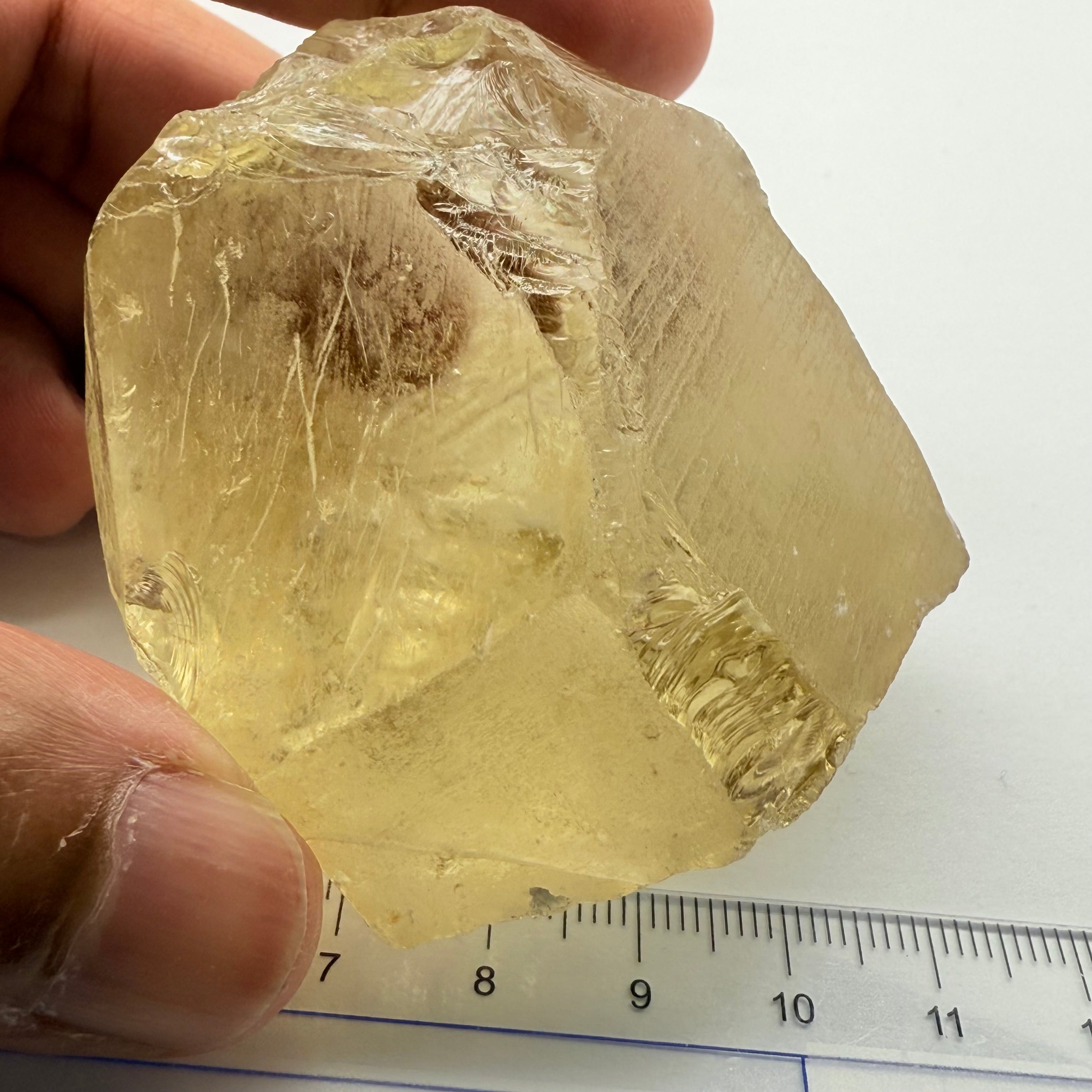 Massive Citrine, Zambia, 191.70gm / 958.50cts, Untreated Unheated, has some veils, see other pictures I have circled it, cut with veil or slice
