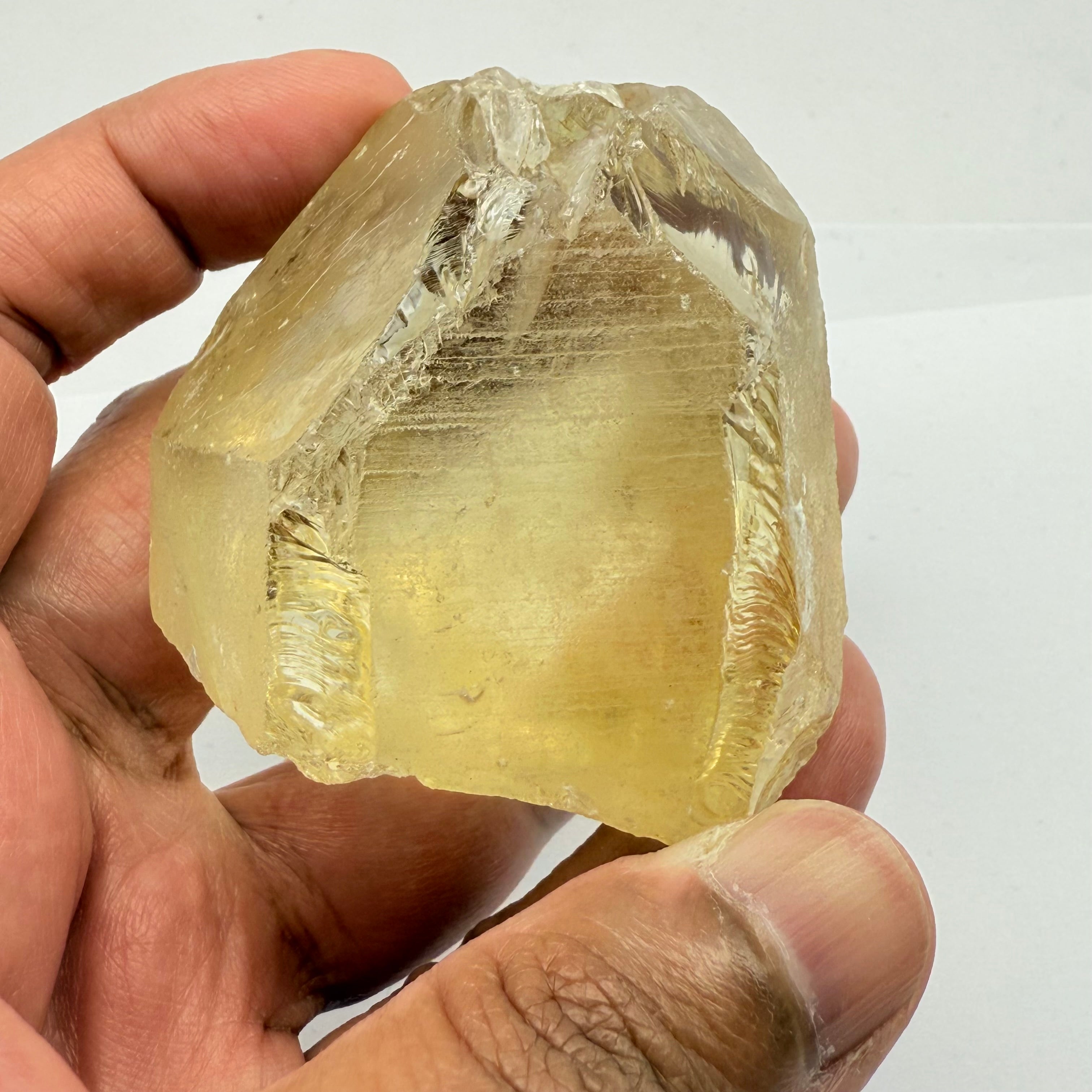 Massive Citrine, Zambia, 191.70gm / 958.50cts, Untreated Unheated, has some veils, see other pictures I have circled it, cut with veil or slice