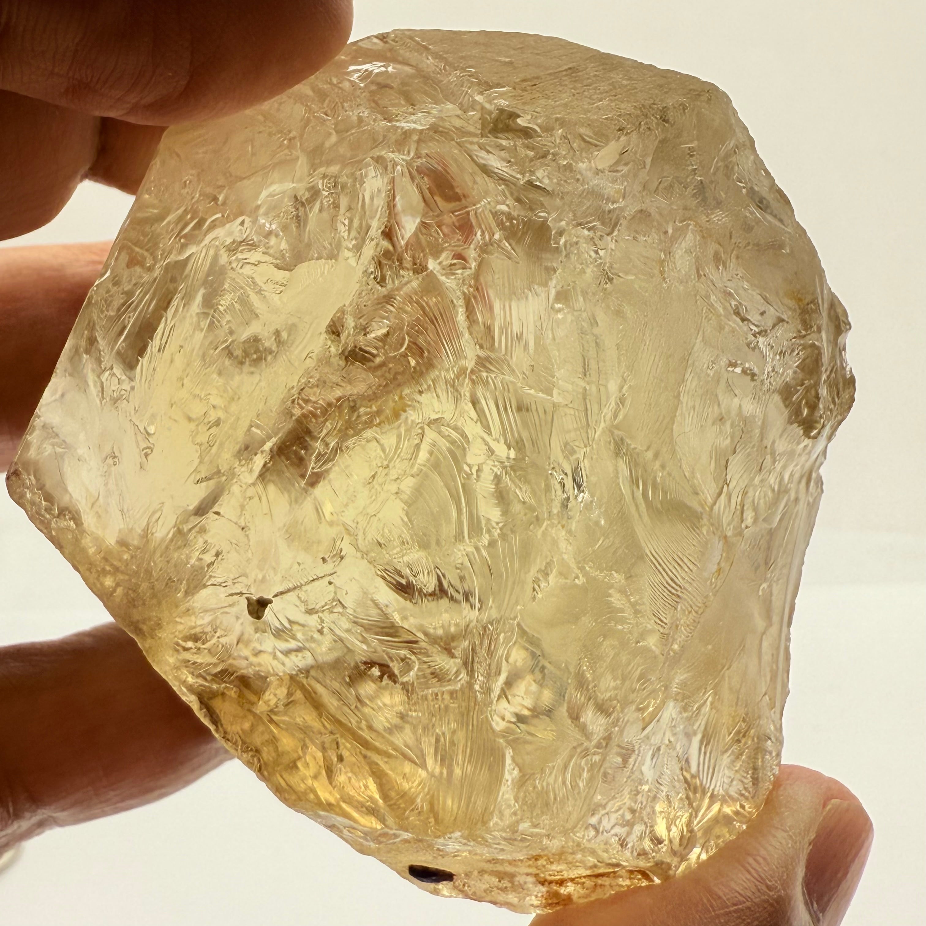 Massive Citrine, Zambia, 191.70gm / 958.50cts, Untreated Unheated, has some veils, see other pictures I have circled it, cut with veil or slice