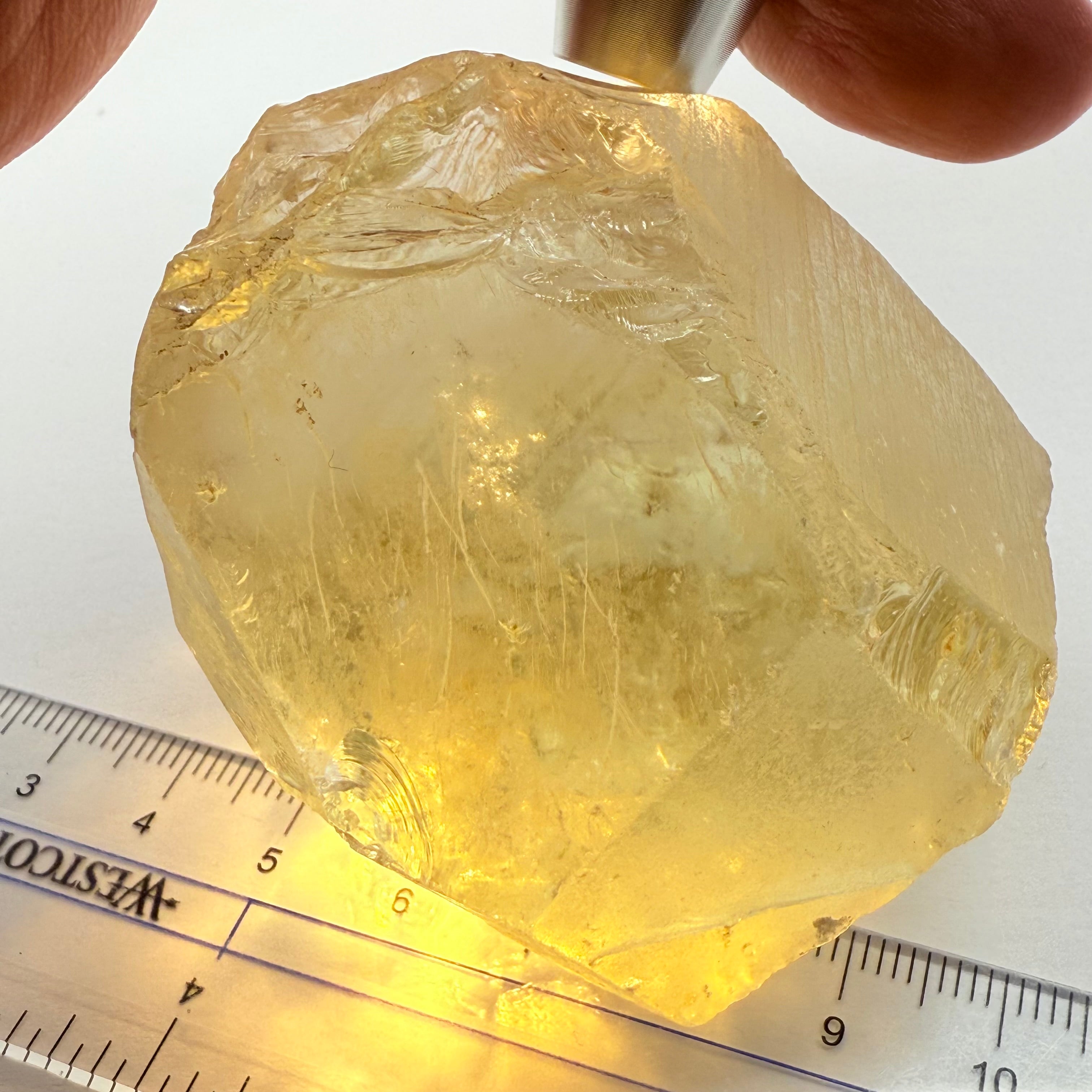 Massive Citrine, Zambia, 191.70gm / 958.50cts, Untreated Unheated, has some veils, see other pictures I have circled it, cut with veil or slice