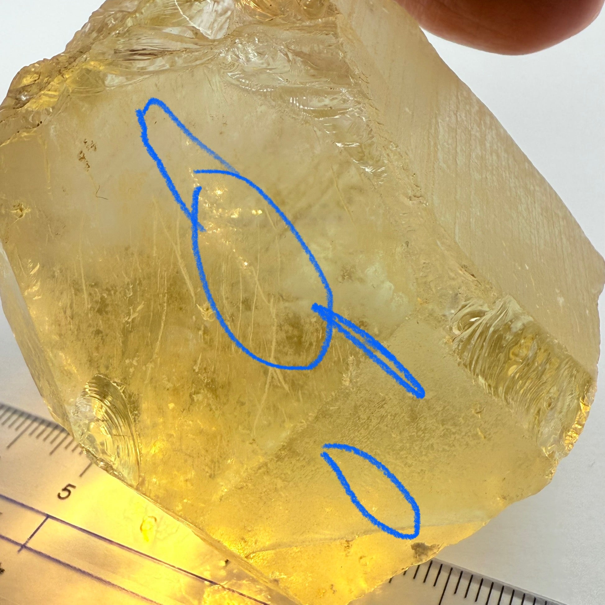 Massive Citrine, Zambia, 191.70gm / 958.50cts, Untreated Unheated, has some veils, see other pictures I have circled it, cut with veil or slice