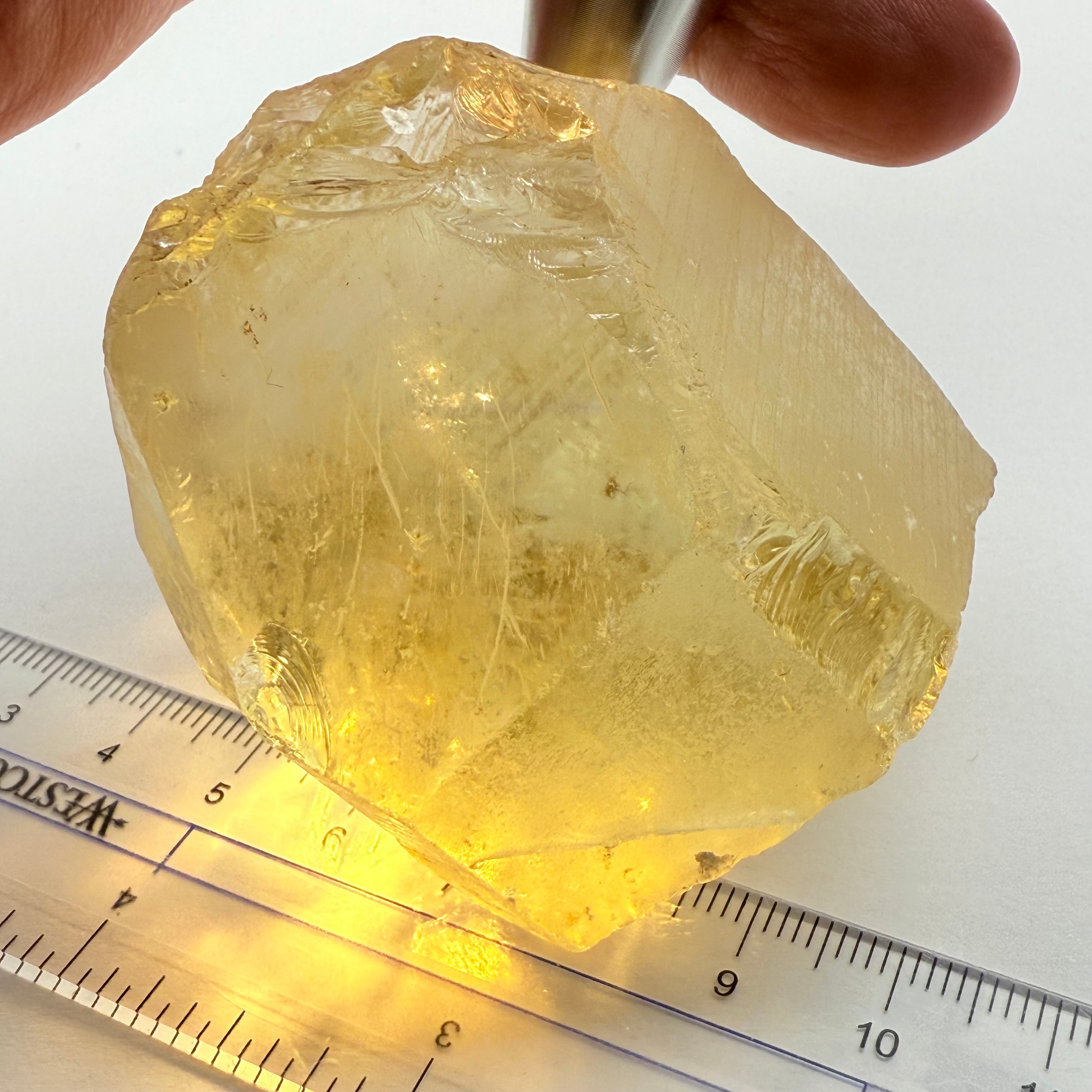 Massive Citrine, Zambia, 191.70gm / 958.50cts, Untreated Unheated, has some veils, see other pictures I have circled it, cut with veil or slice