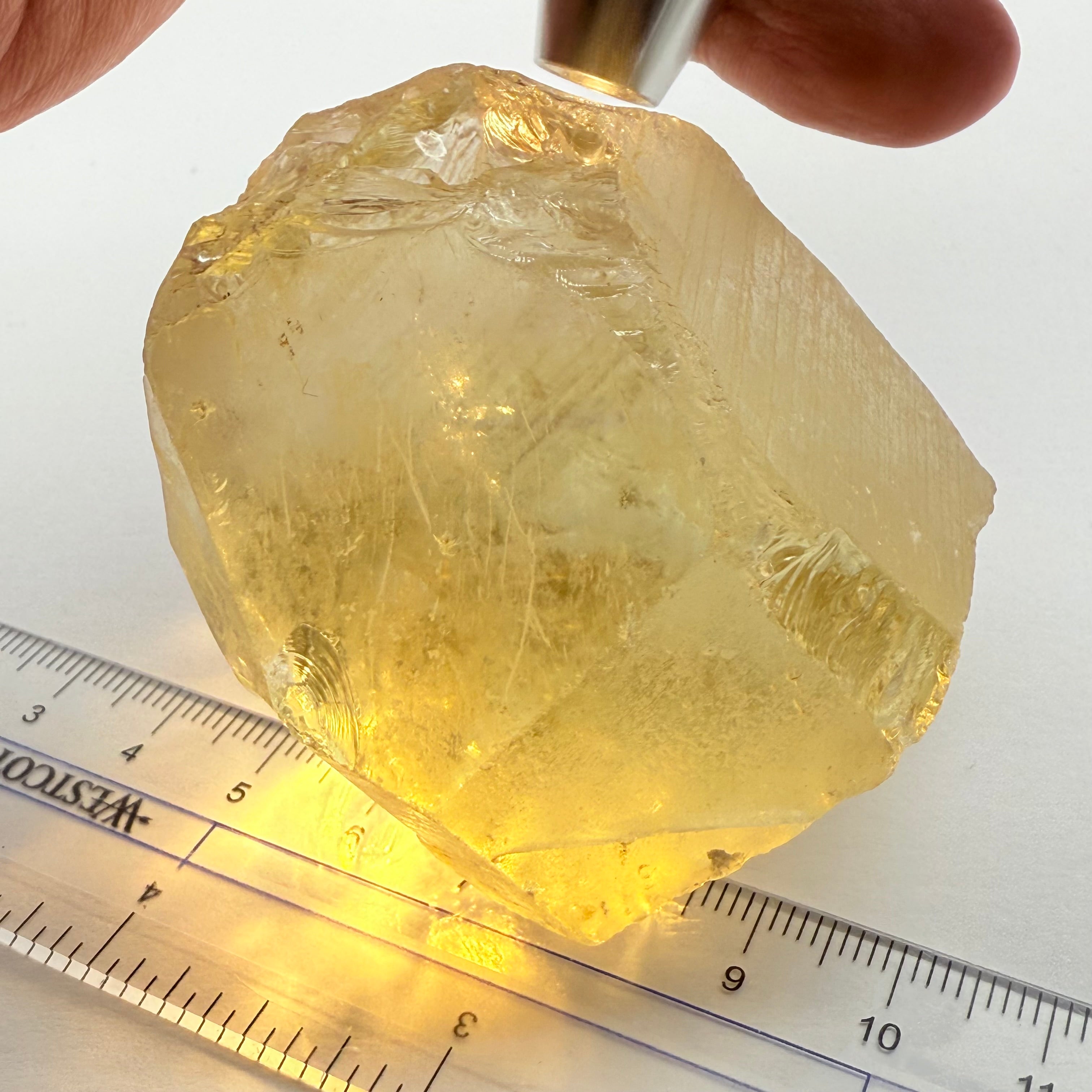 Massive Citrine, Zambia, 191.70gm / 958.50cts, Untreated Unheated, has some veils, see other pictures I have circled it, cut with veil or slice