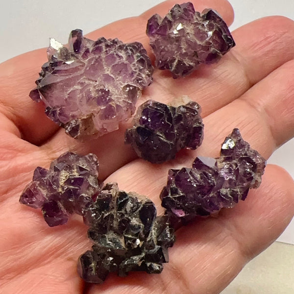 Amethyst Crystal Lot, Micro Crystals, Tanzania, Untreated Unheated, 6pc lot