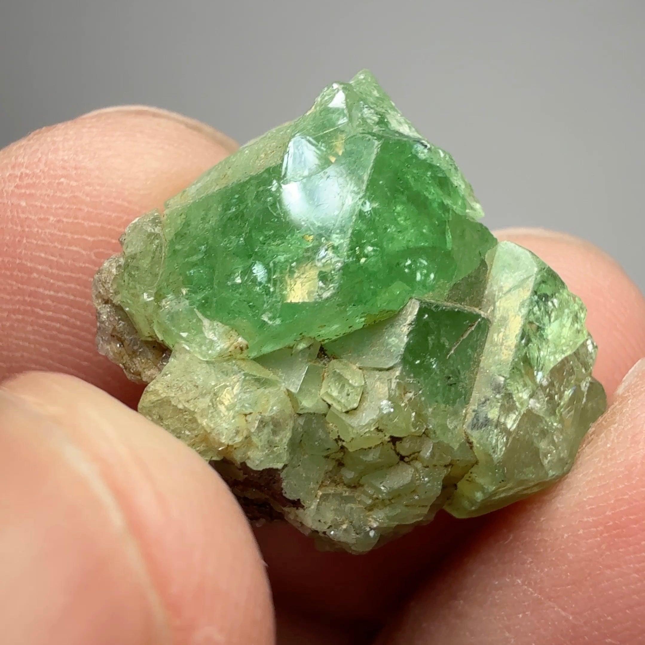 Tsavorite Crystal on Matrix. 31.22ct, Merelani. Tanzania, Untreated Unheated