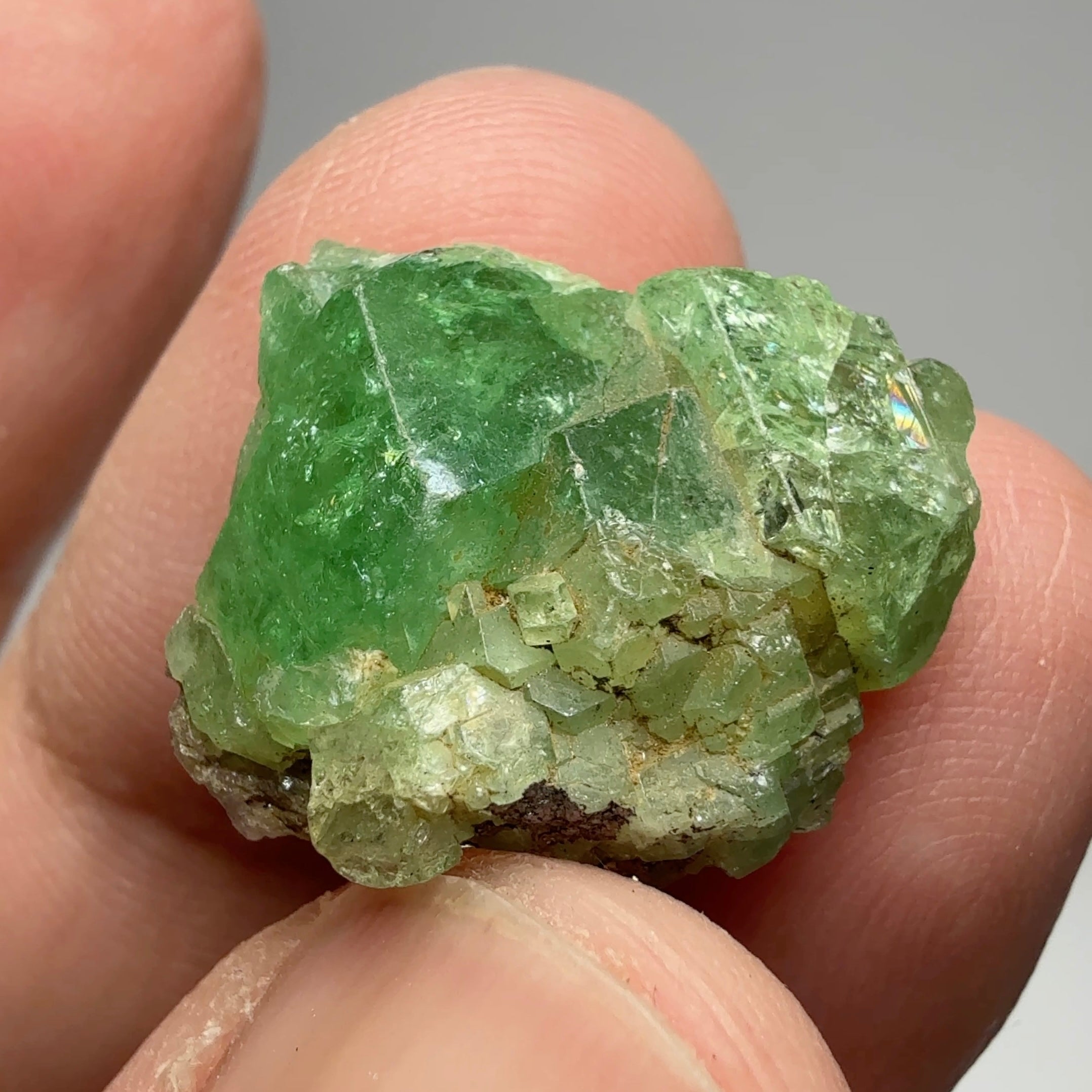 Tsavorite Crystal on Matrix. 31.22ct, Merelani. Tanzania, Untreated Unheated