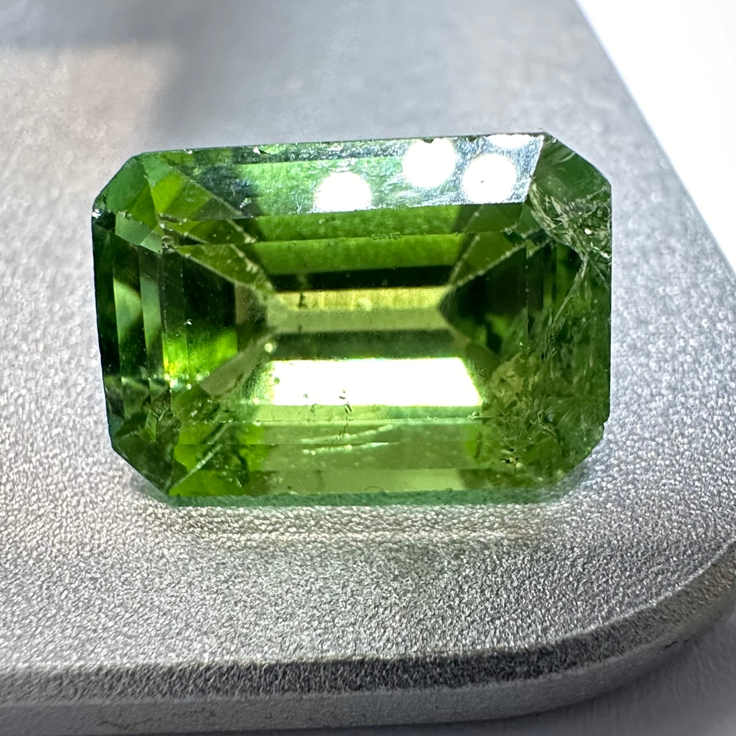 Mozambique Tourmaline, 7.18ct,  Unheated Untreated. Salvaged from an old stock of Mozambique unheated Tourmalines that had been put aside, there is a good portion, needs a recut, treat as a pre-shape for faceting, BUT LOOK AT THAT COLOUR