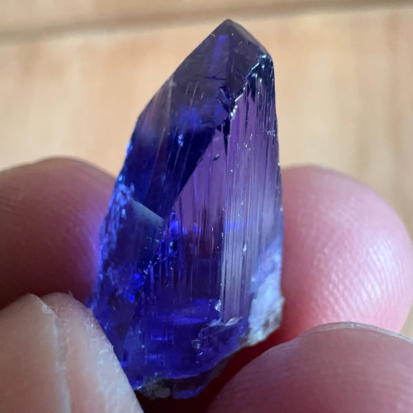 Tanzanite Crystal, 16.00ct, Merelani, Tanzania, Unheated Untreated, see the unheated brown at the bottom of the crystal