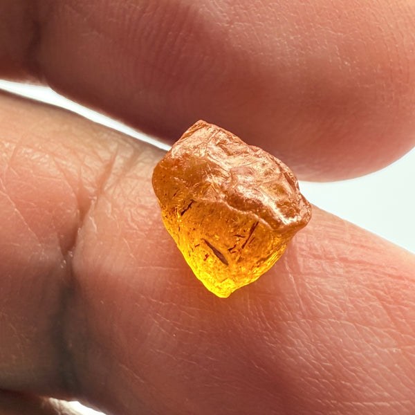 Mandarin Spessartite Garnet, 3.02ct, Loliondo, Tanzania, Untreated Unheated, one sugar inclusion on the inside, little sugar on the outside skin