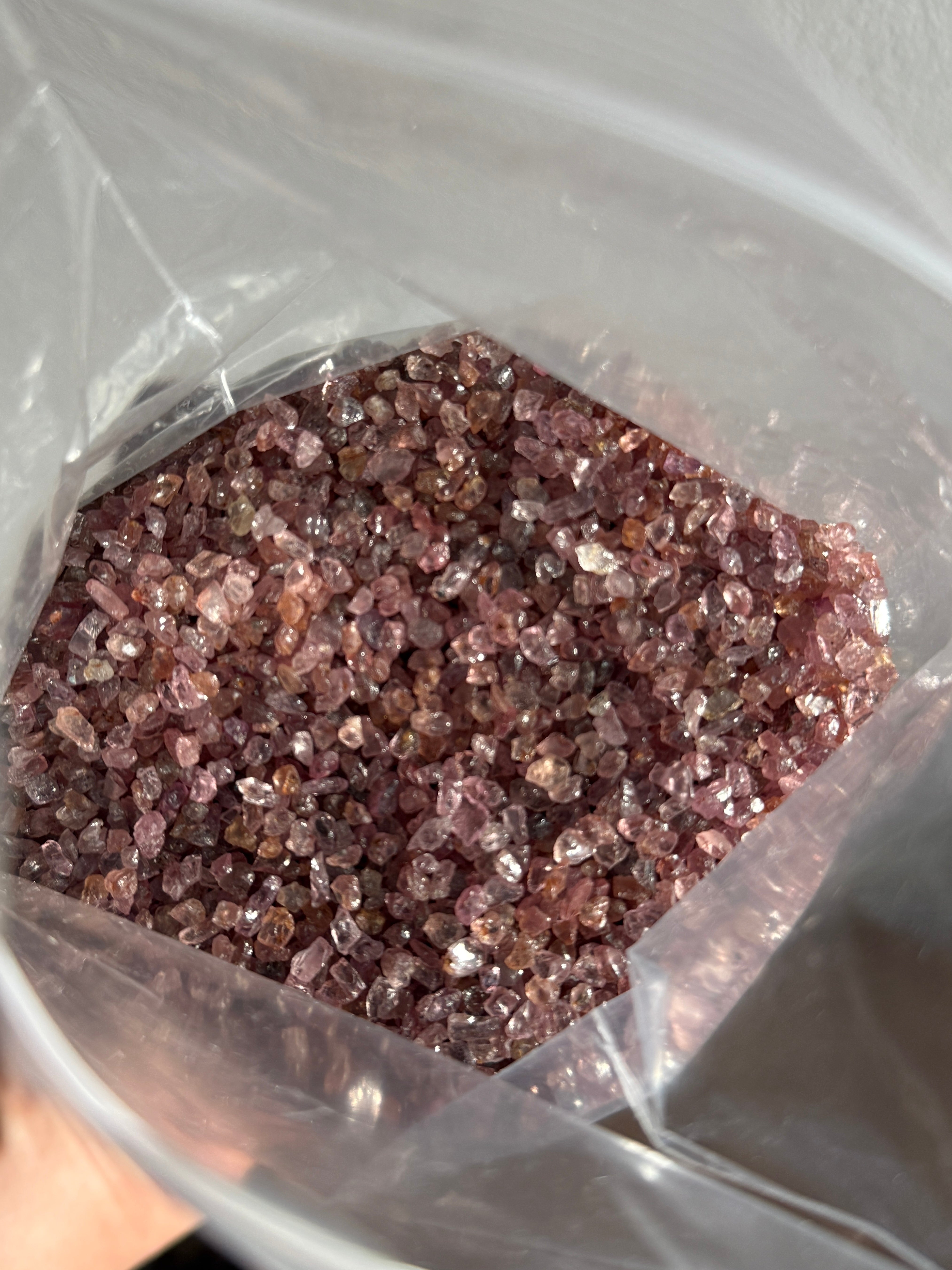 Dragon Garnet Melee Size Rough Lot, 1846gm / 9230ct, av size 0.22ct, Tanzania, price is for the lot, very small, use for melee, fish tank, artwork, anything really, almost all are fluorescent under uv, see pics and videos