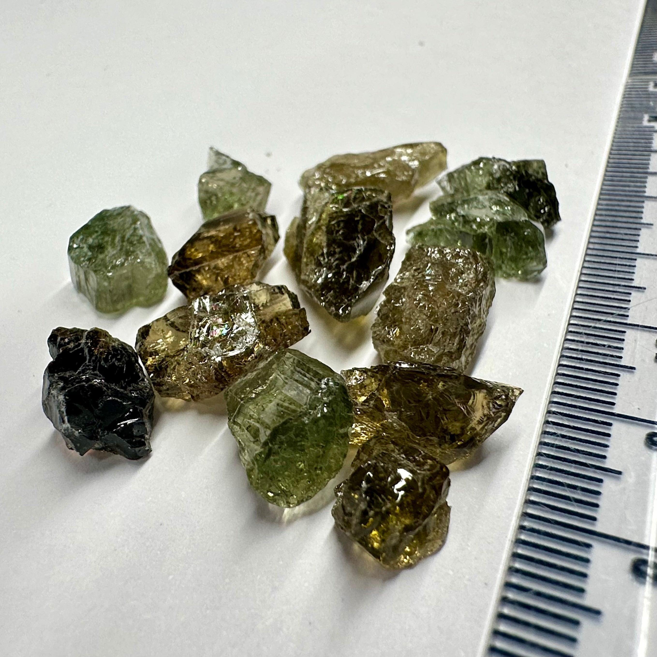 Tourmaline Lot, 10.70gm / 53.50ct Lot, Tanzania, Untreated Unheated, 1.97ct - 7.35ct, slightly included, faceting rough