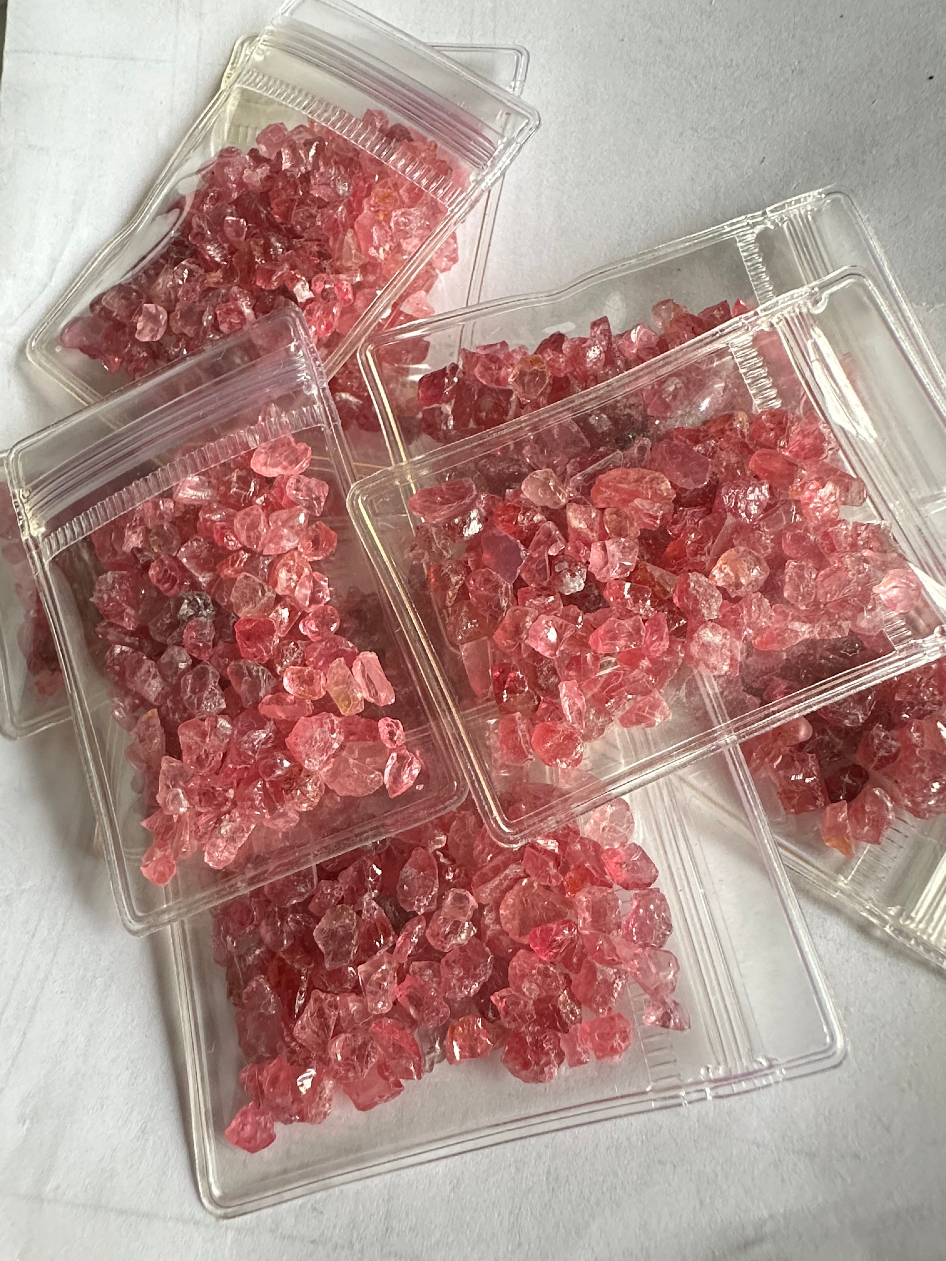 Mahenge Spinel melee size rough bags, 10gm bags, Untreated Unheated, price per bag