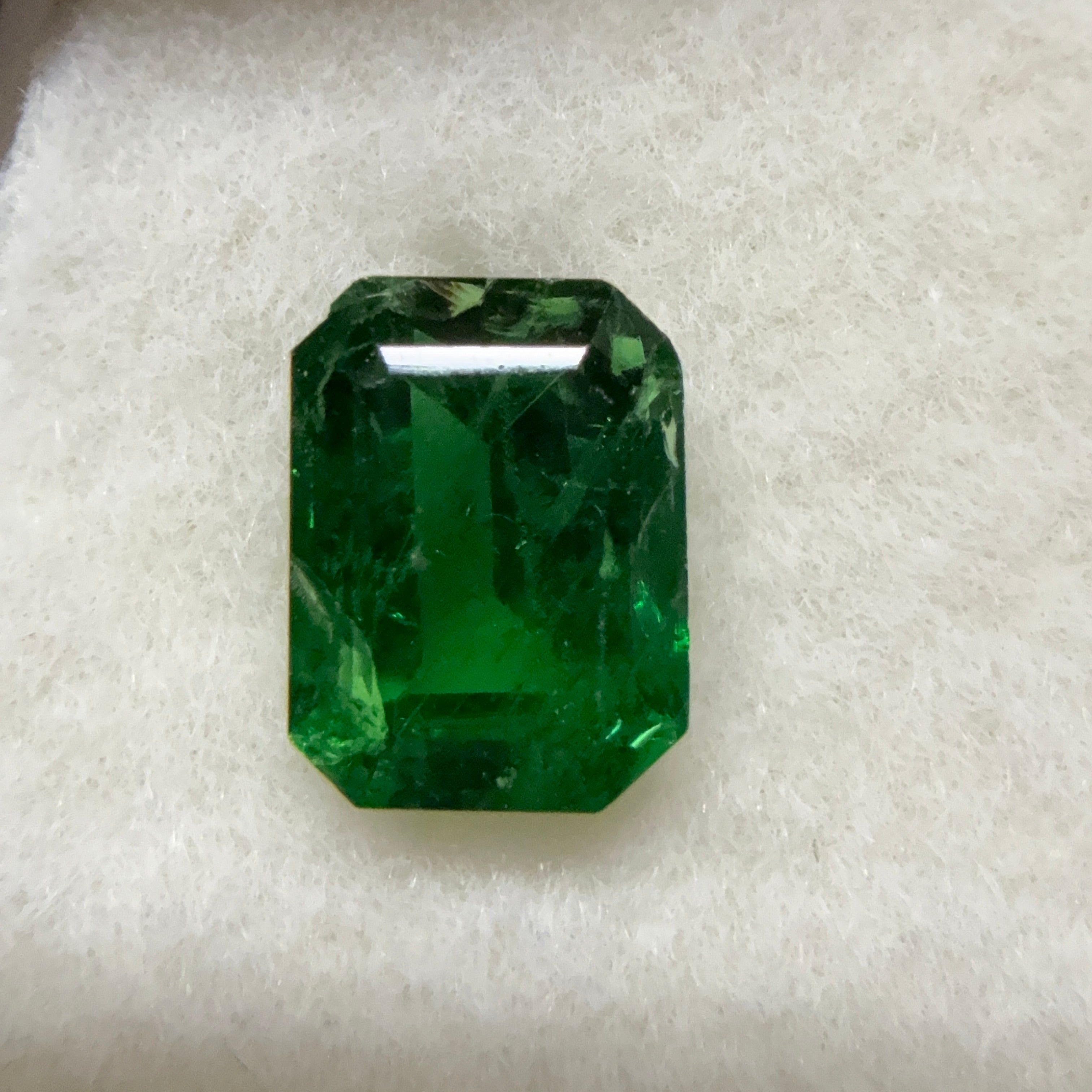 Tsavorite Garnet, 1.03ct, Kenya, Unheated Untreated, native cut. Sl chip on one end