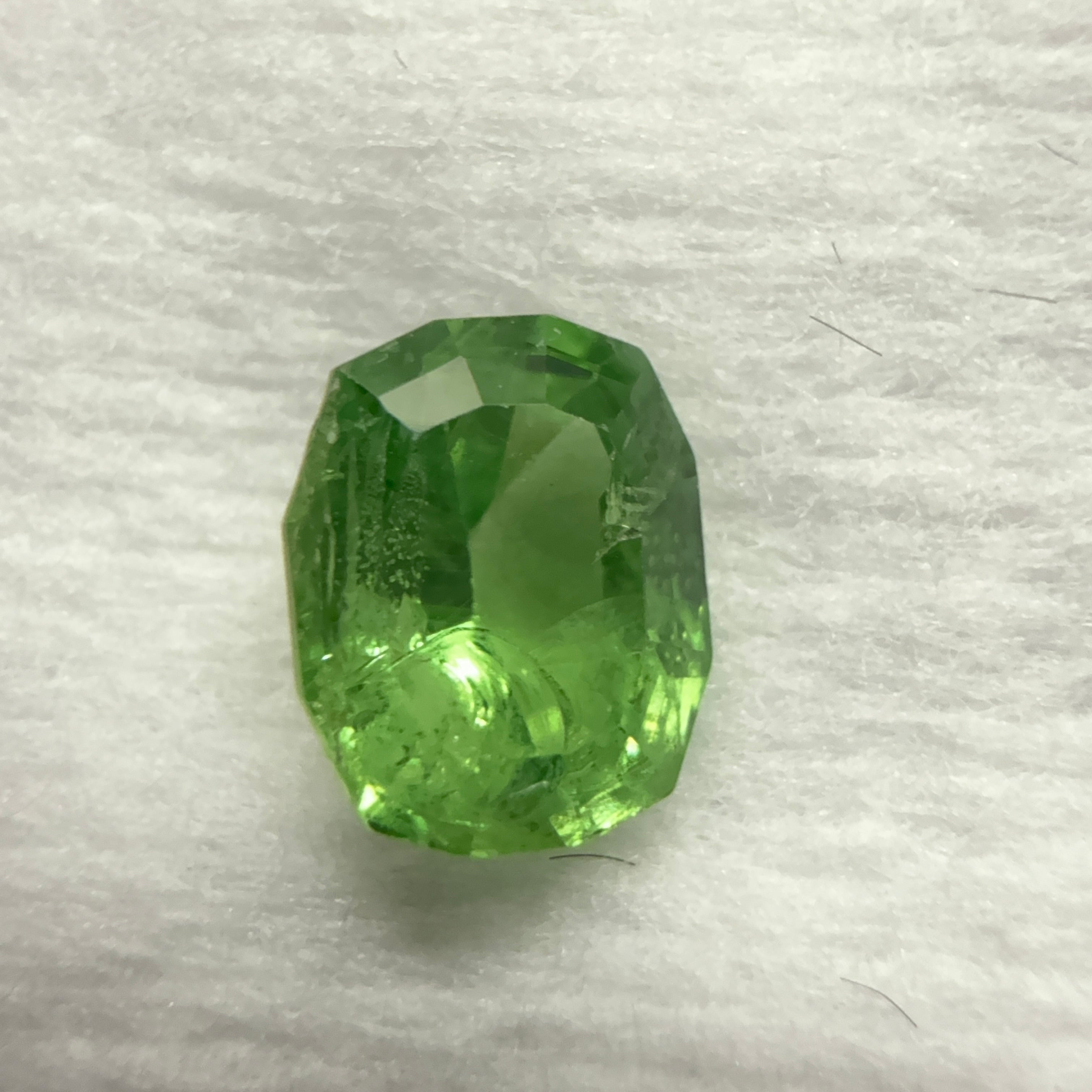 Tsavorite Garnet, 0.67ct, Kenya, Unheated Untreated, native cut.