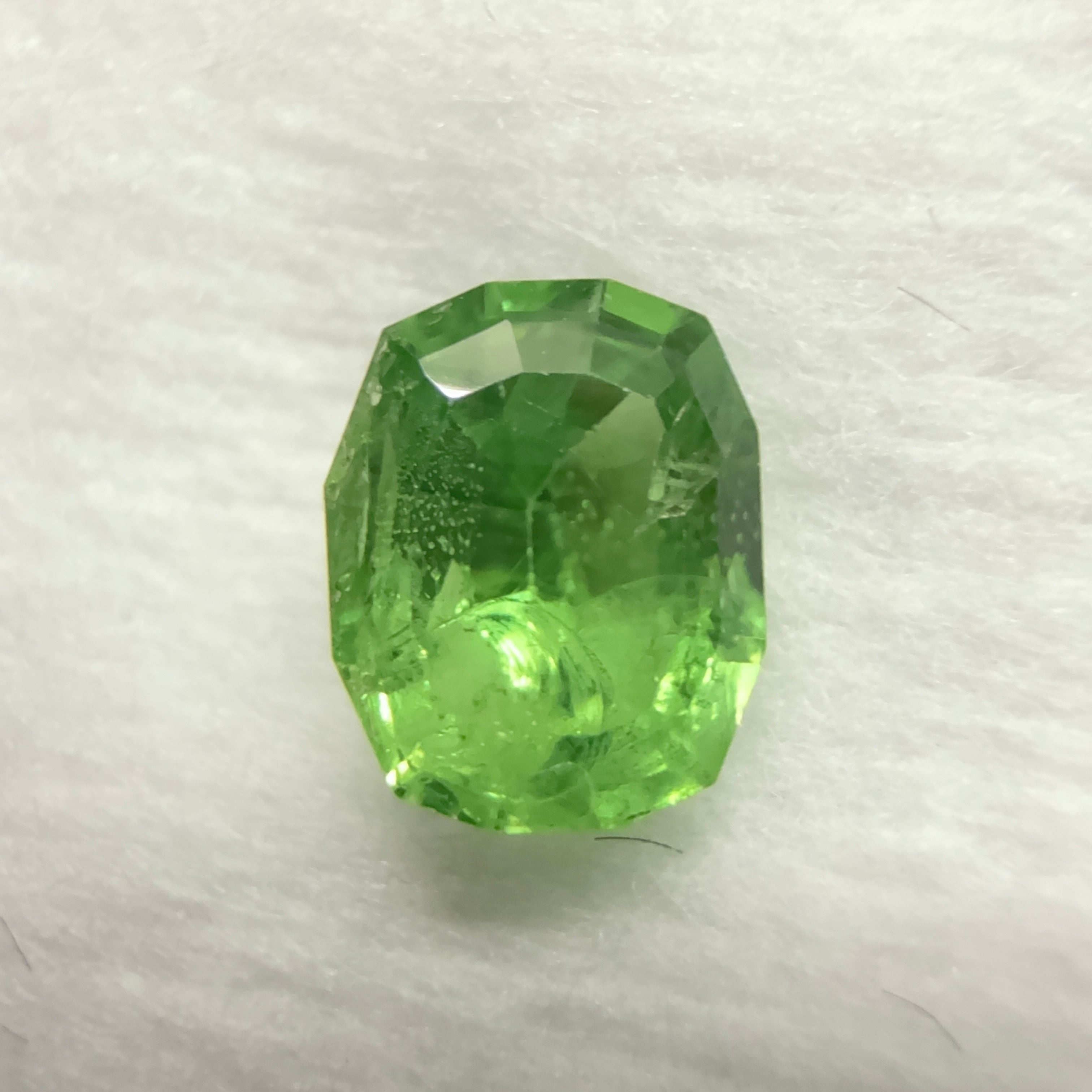 Tsavorite Garnet, 0.67ct, Kenya, Unheated Untreated, native cut.