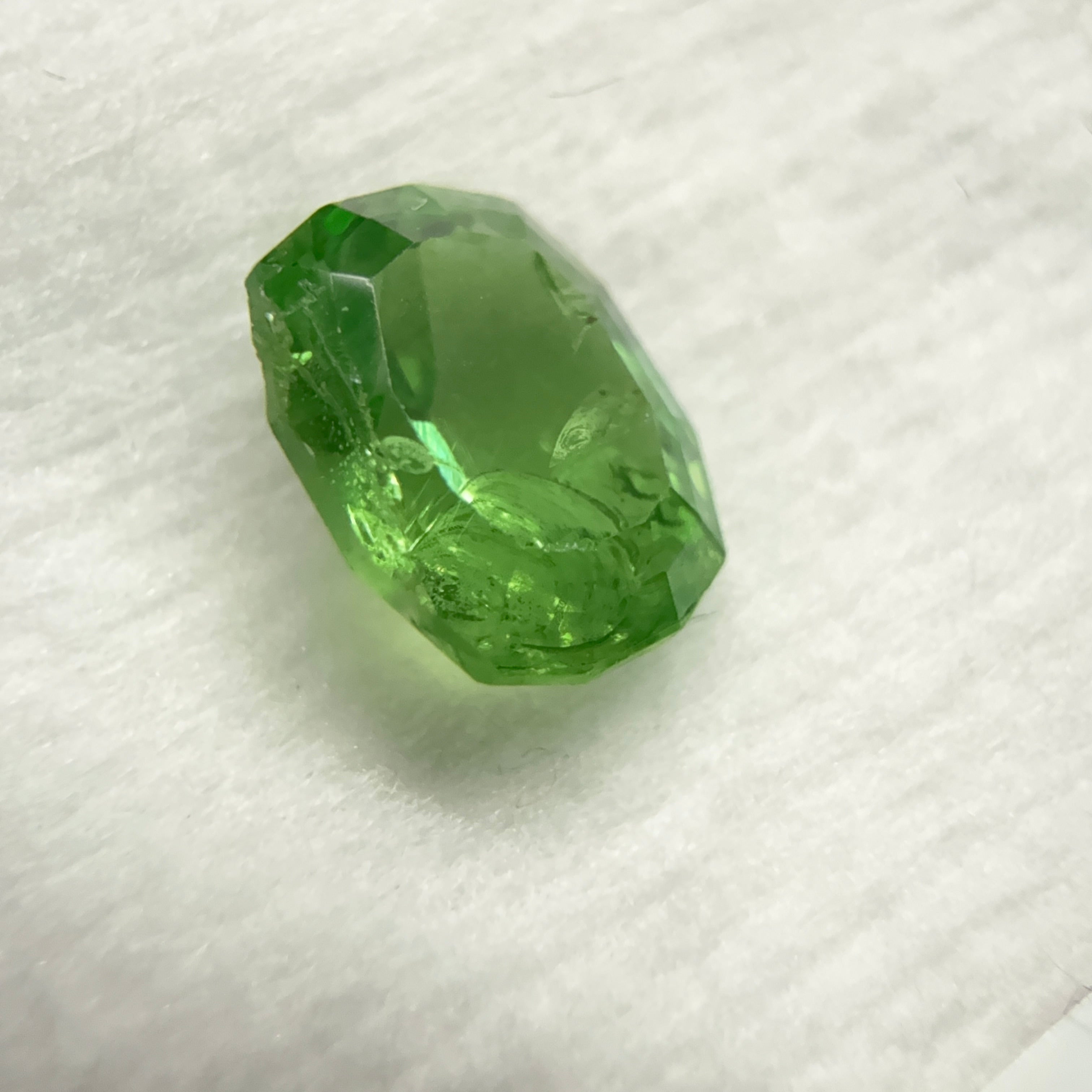 Tsavorite Garnet, 0.67ct, Kenya, Unheated Untreated, native cut.