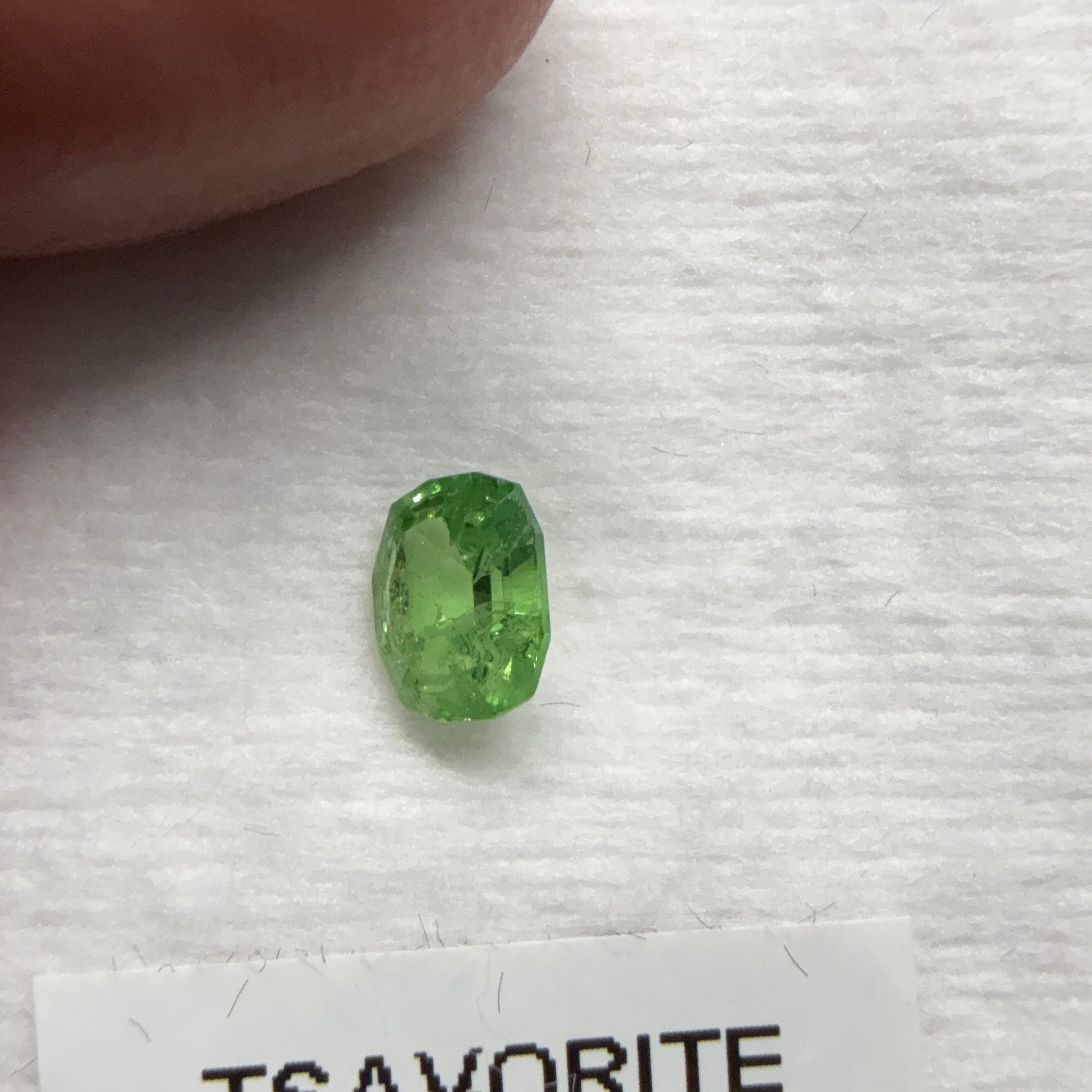 Tsavorite Garnet, 0.67ct, Kenya, Unheated Untreated, native cut.