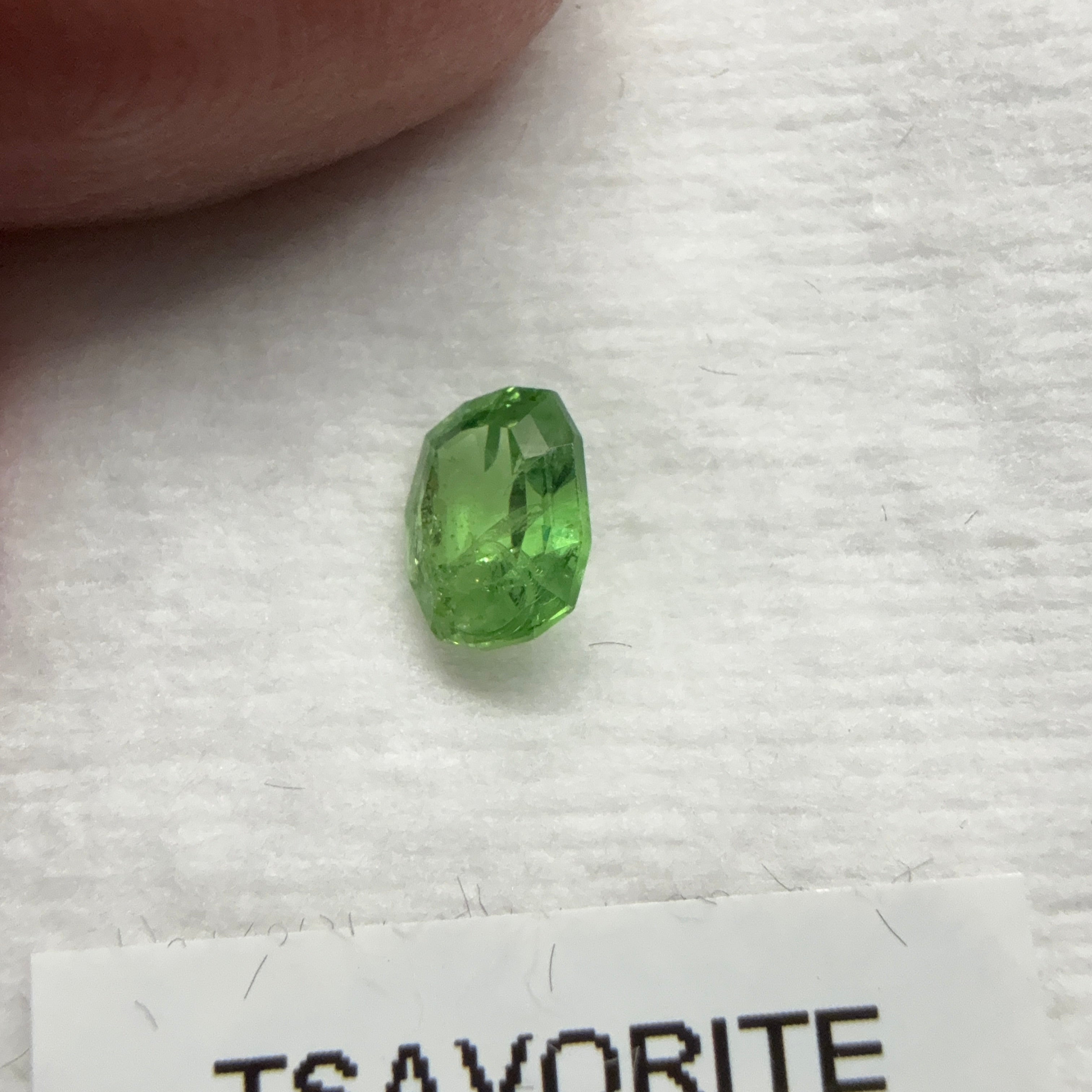 Tsavorite Garnet, 0.67ct, Kenya, Unheated Untreated, native cut.