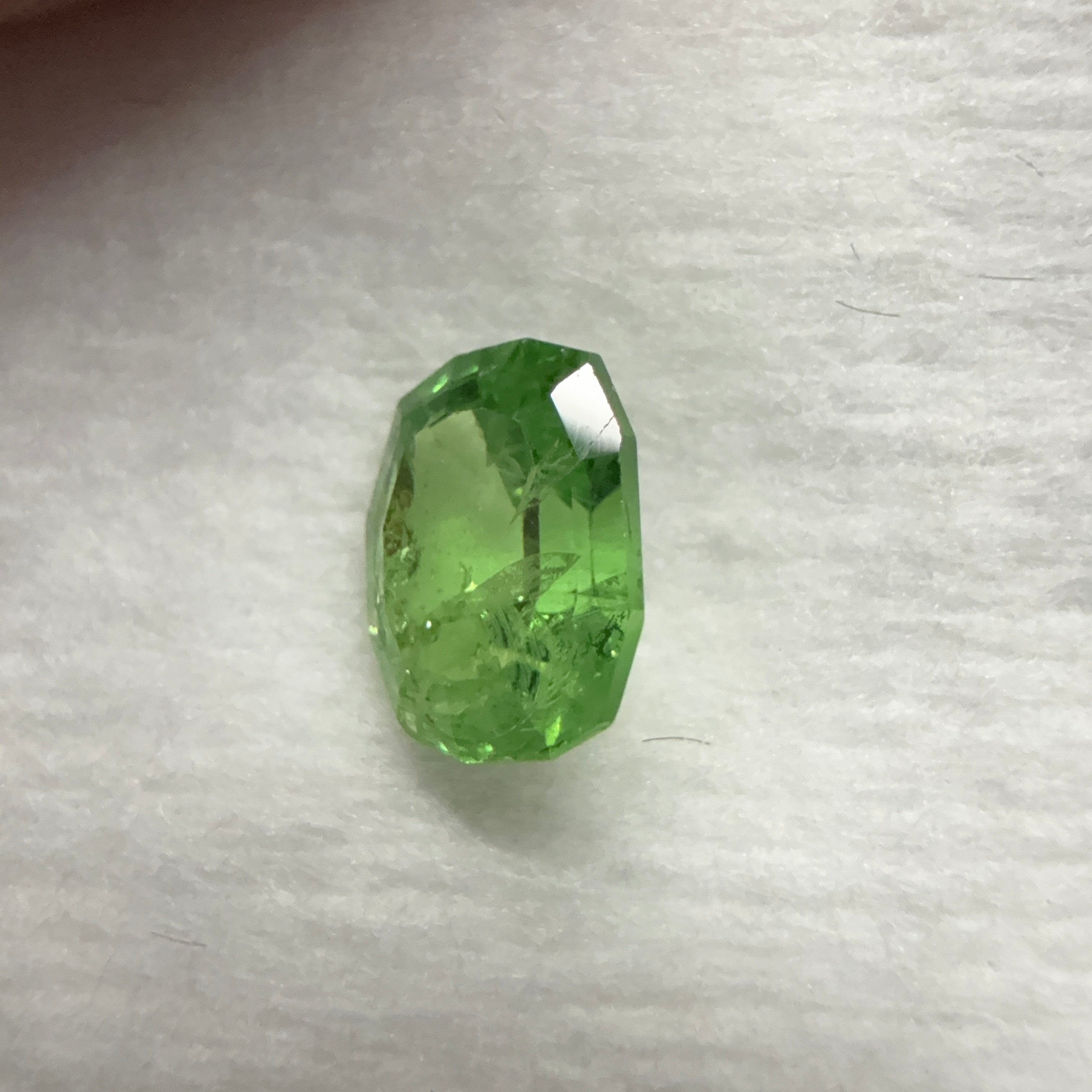 Tsavorite Garnet, 0.67ct, Kenya, Unheated Untreated, native cut.