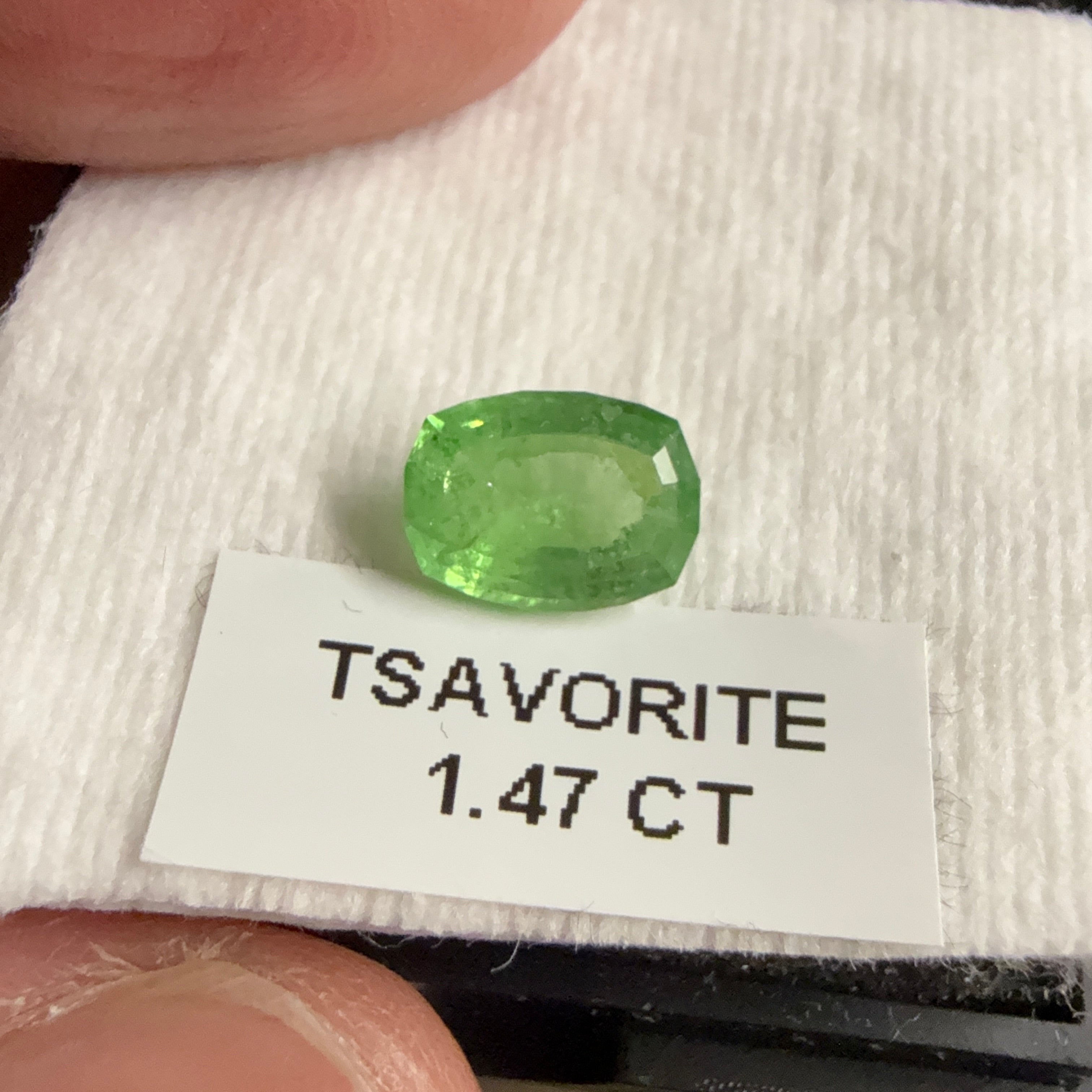 Tsavorite Garnet, 1.47ct, Kenya, Unheated Untreated, native cut.