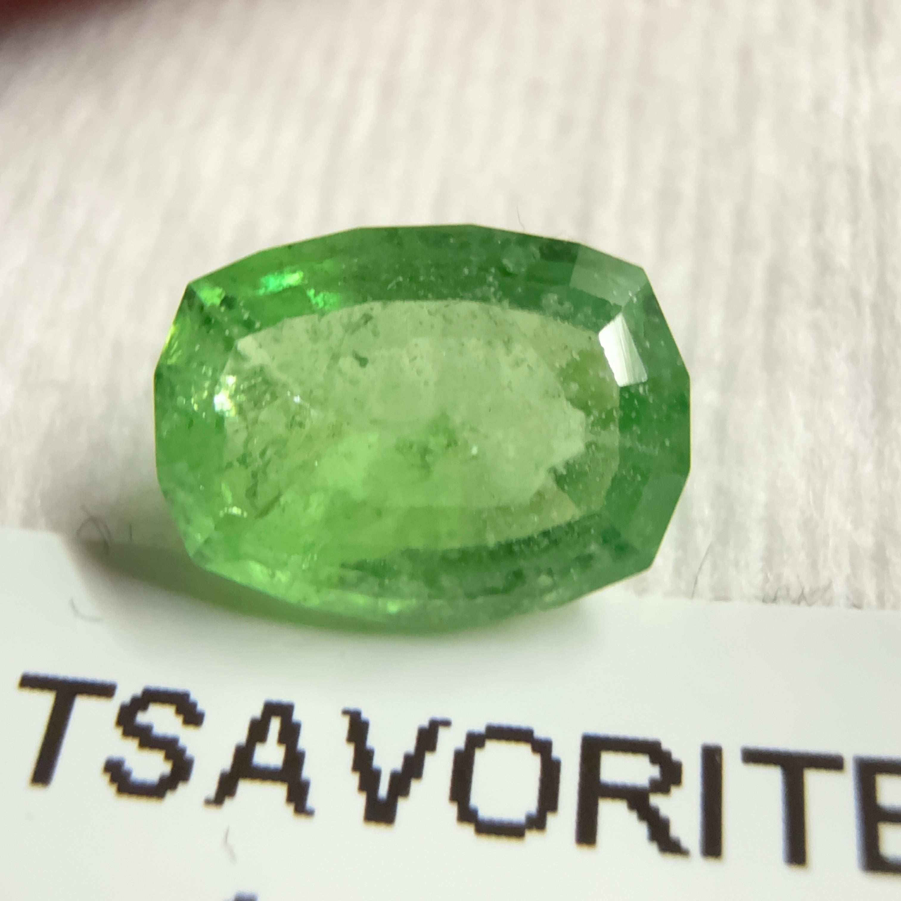 Tsavorite Garnet, 1.47ct, Kenya, Unheated Untreated, native cut.