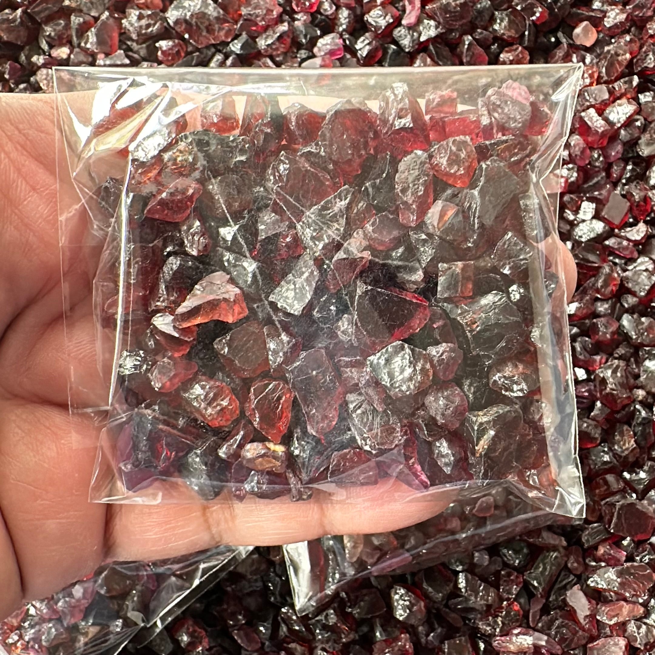 Garnet Bags, mixed 100gm bags of Garnets, Tanzania, Untreated Unheated, price per 100 gm bag